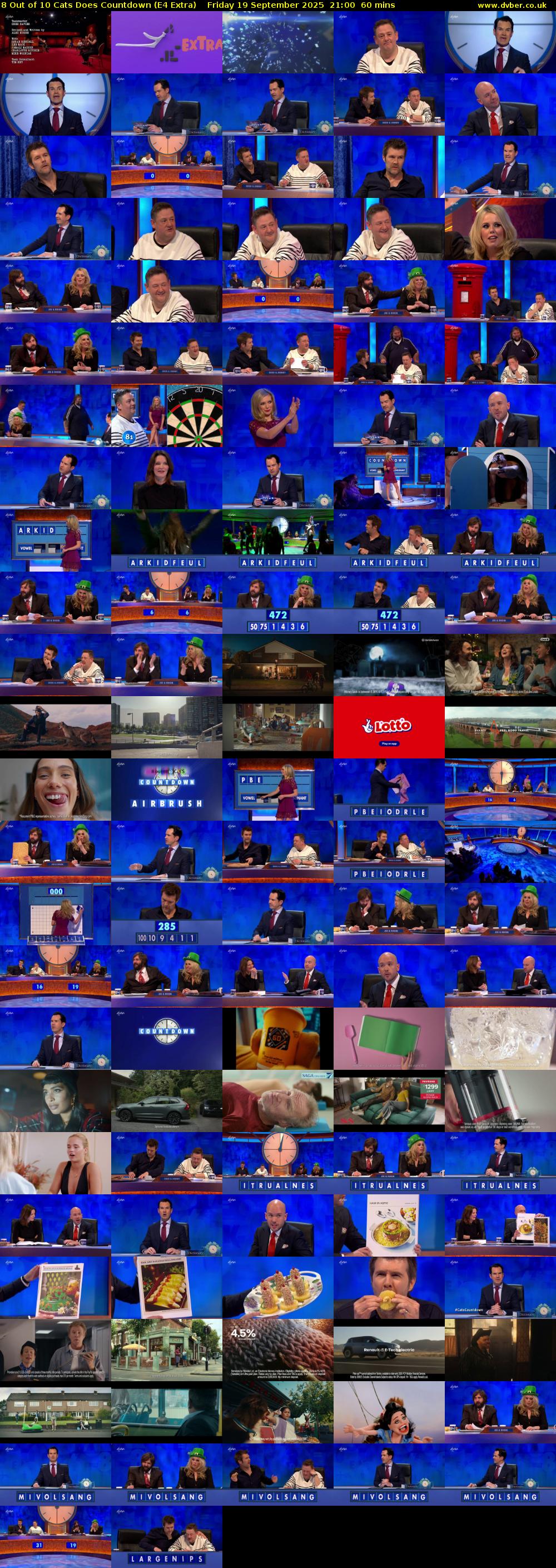 8 Out of 10 Cats Does Countdown (E4 Extra) Friday 19 September 2025 21:00 - 22:00