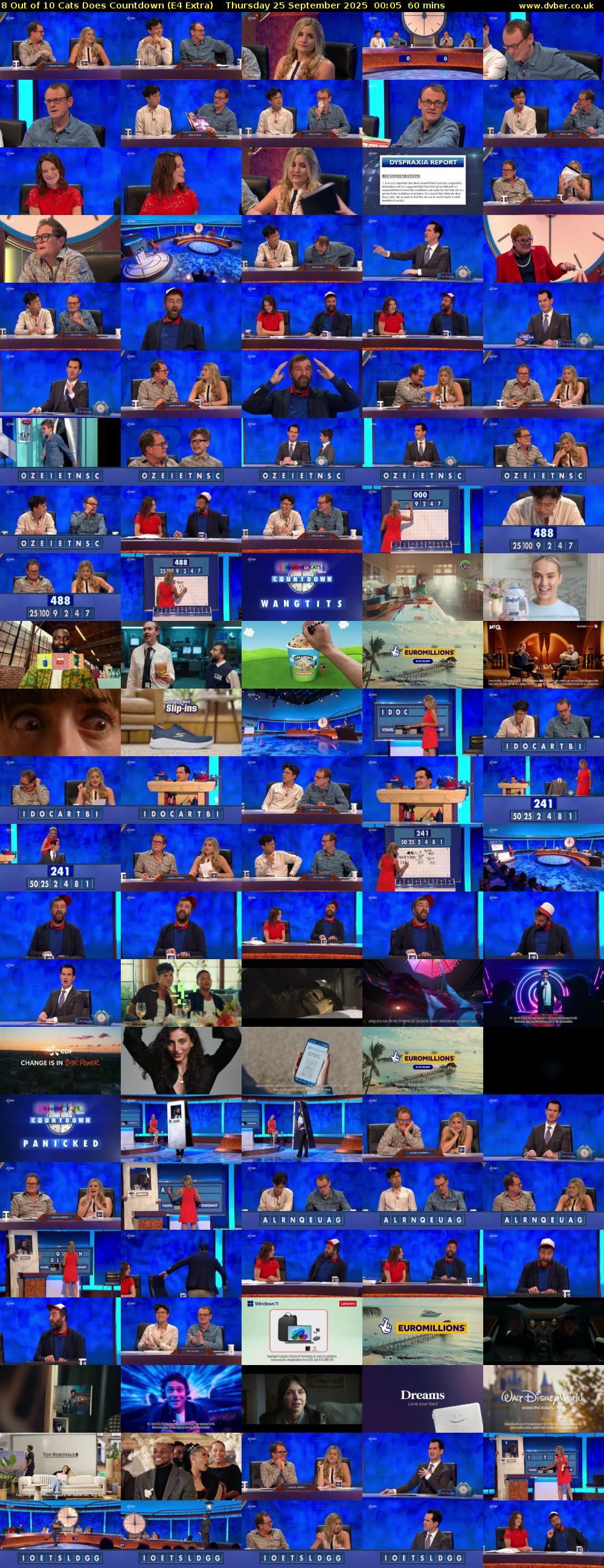 8 Out of 10 Cats Does Countdown (E4 Extra) Thursday 25 September 2025 00:05 - 01:05