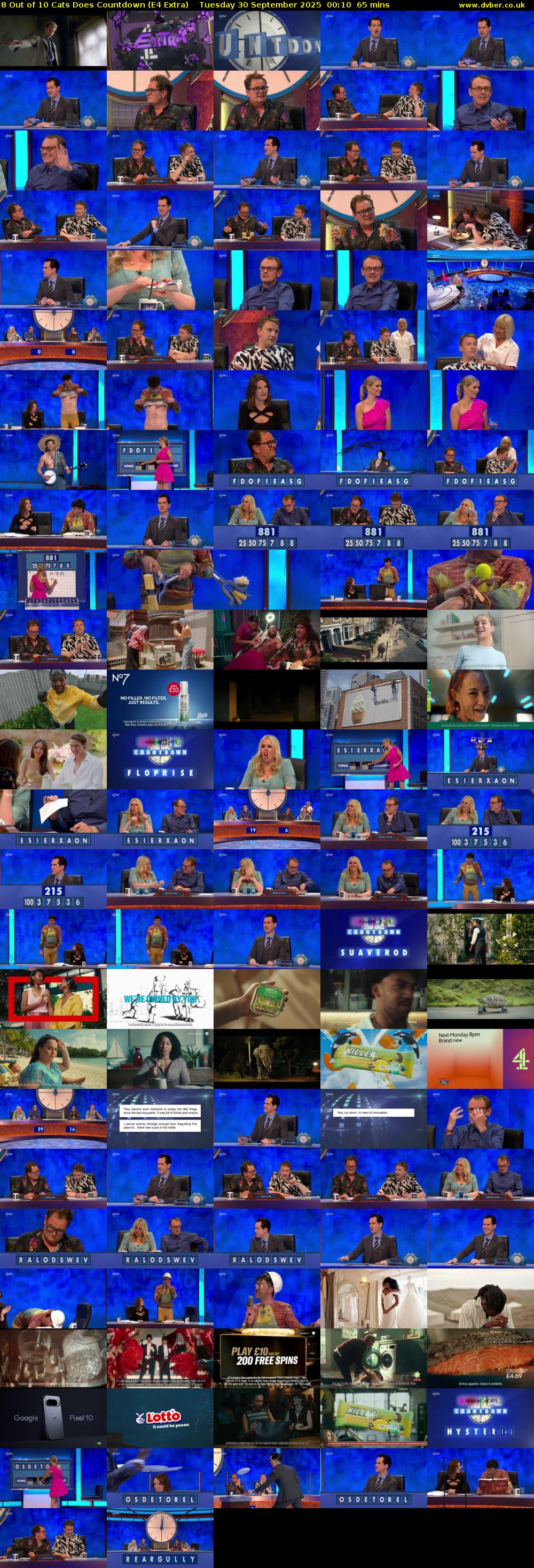 8 Out of 10 Cats Does Countdown (E4 Extra) Tuesday 30 September 2025 00:10 - 01:15