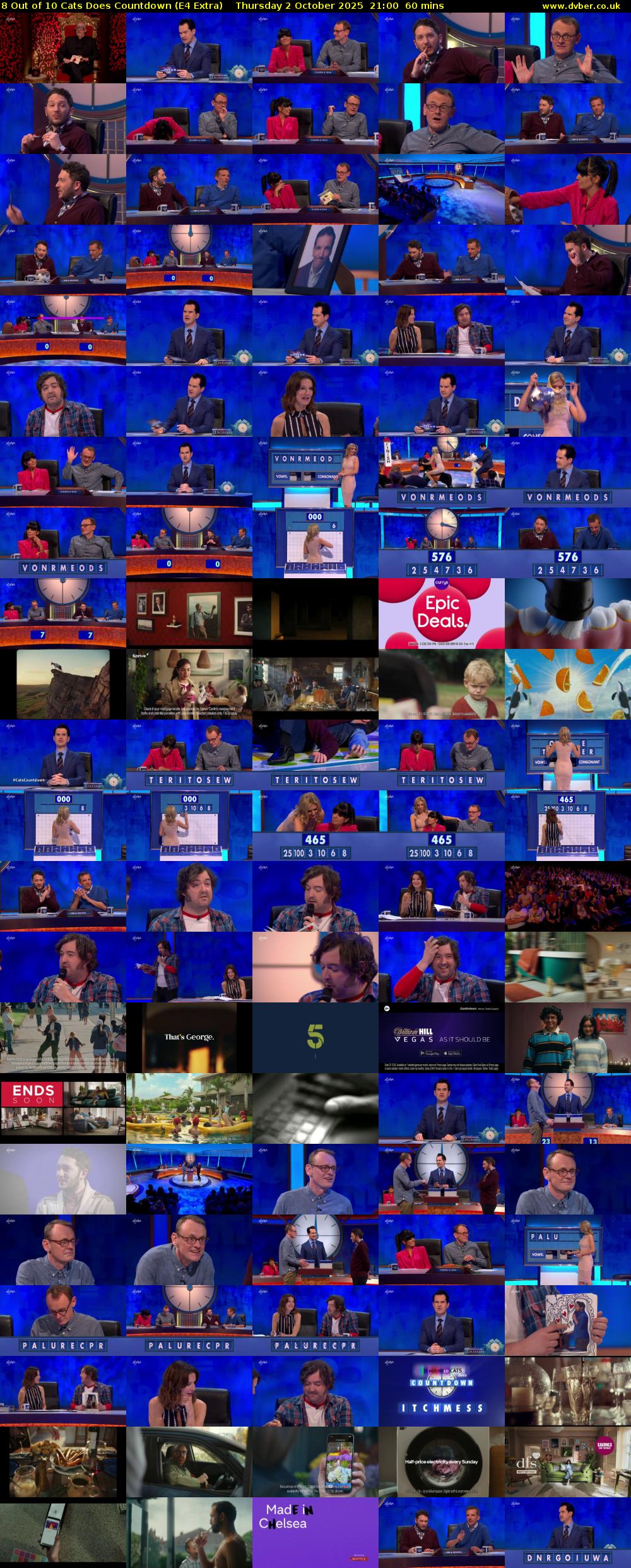 8 Out of 10 Cats Does Countdown (E4 Extra) Thursday 2 October 2025 21:00 - 22:00
