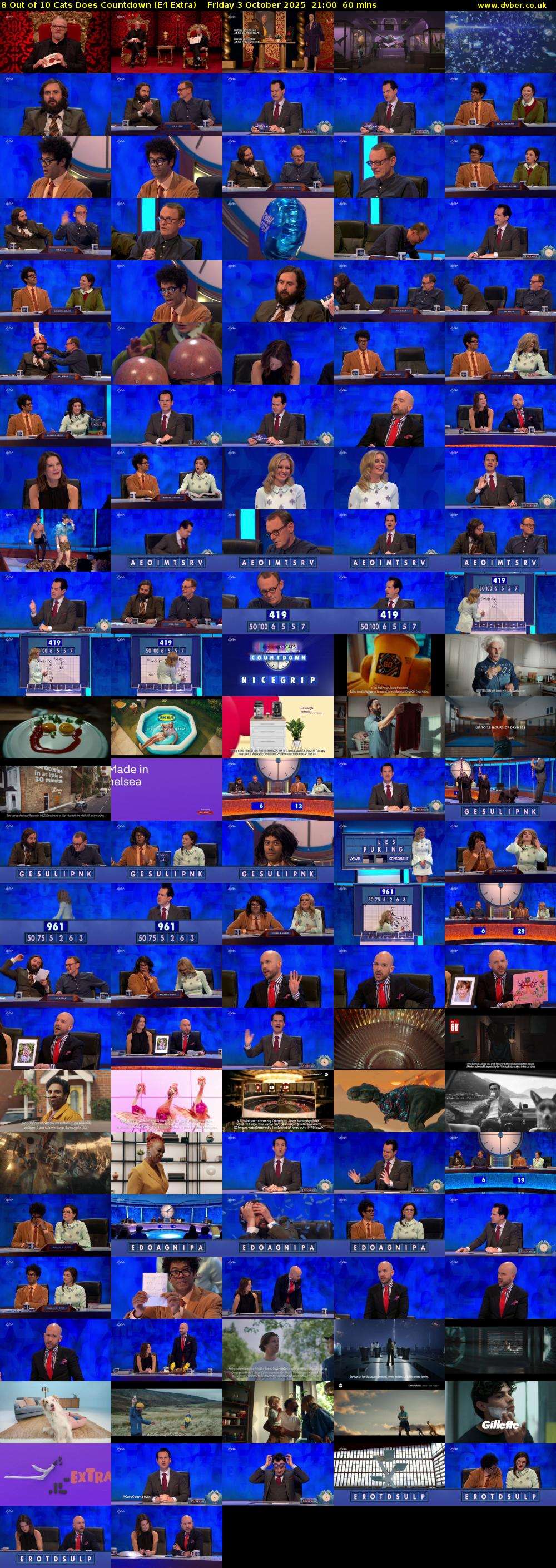 8 Out of 10 Cats Does Countdown (E4 Extra) Friday 3 October 2025 21:00 - 22:00