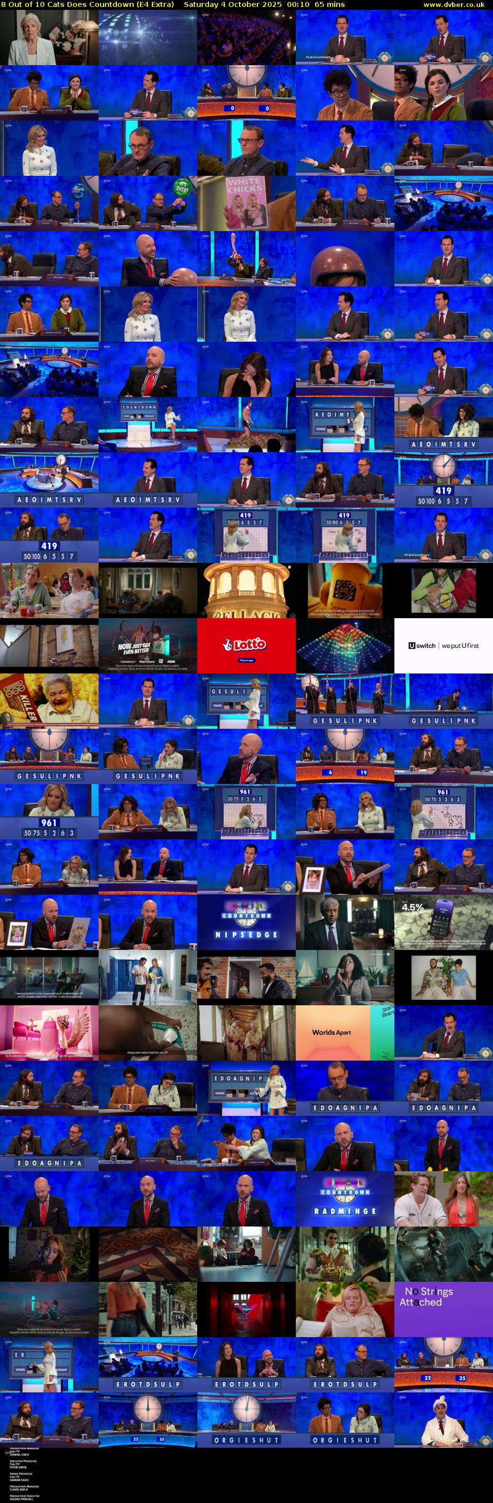 8 Out of 10 Cats Does Countdown (E4 Extra) Saturday 4 October 2025 00:10 - 01:15