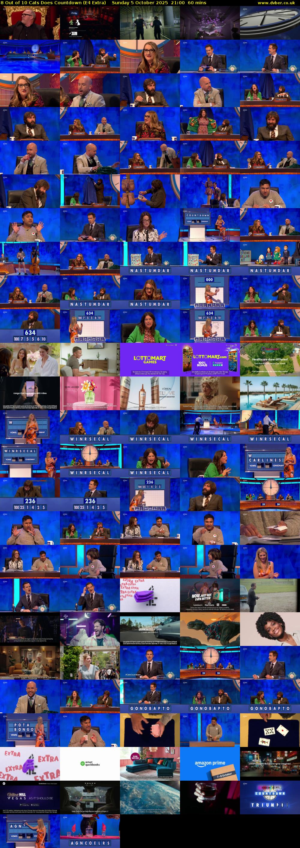 8 Out of 10 Cats Does Countdown (E4 Extra) Sunday 5 October 2025 21:00 - 22:00