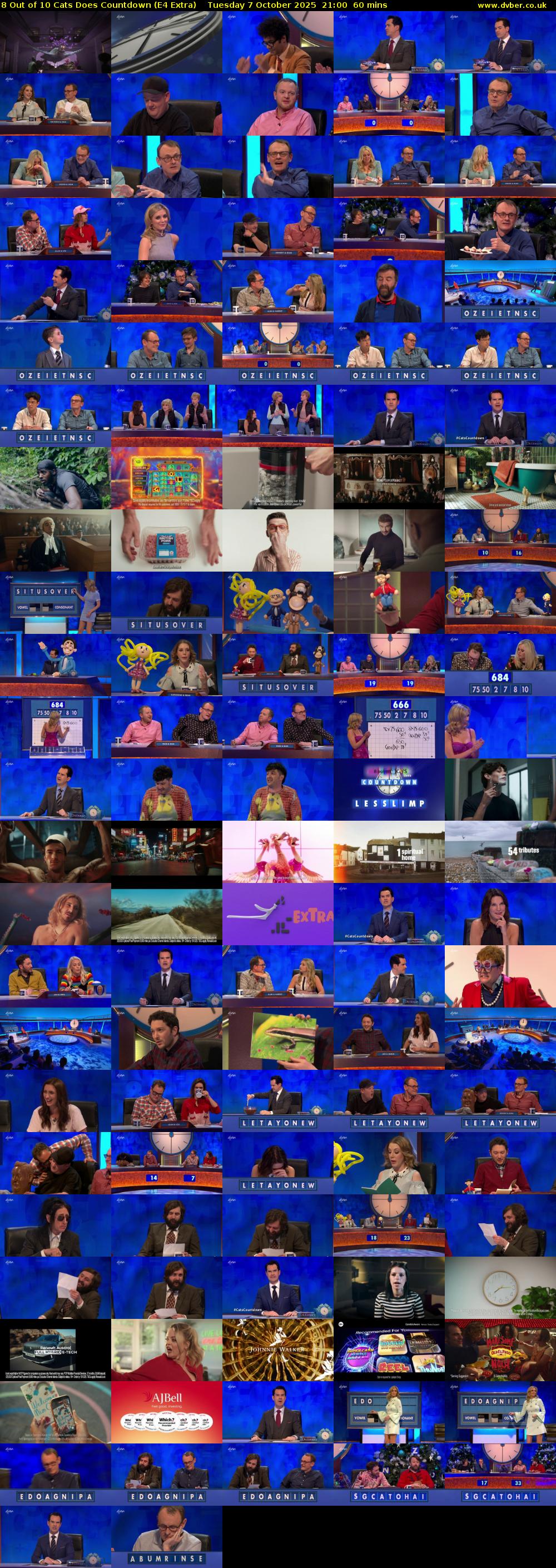 8 Out of 10 Cats Does Countdown (E4 Extra) Tuesday 7 October 2025 21:00 - 22:00