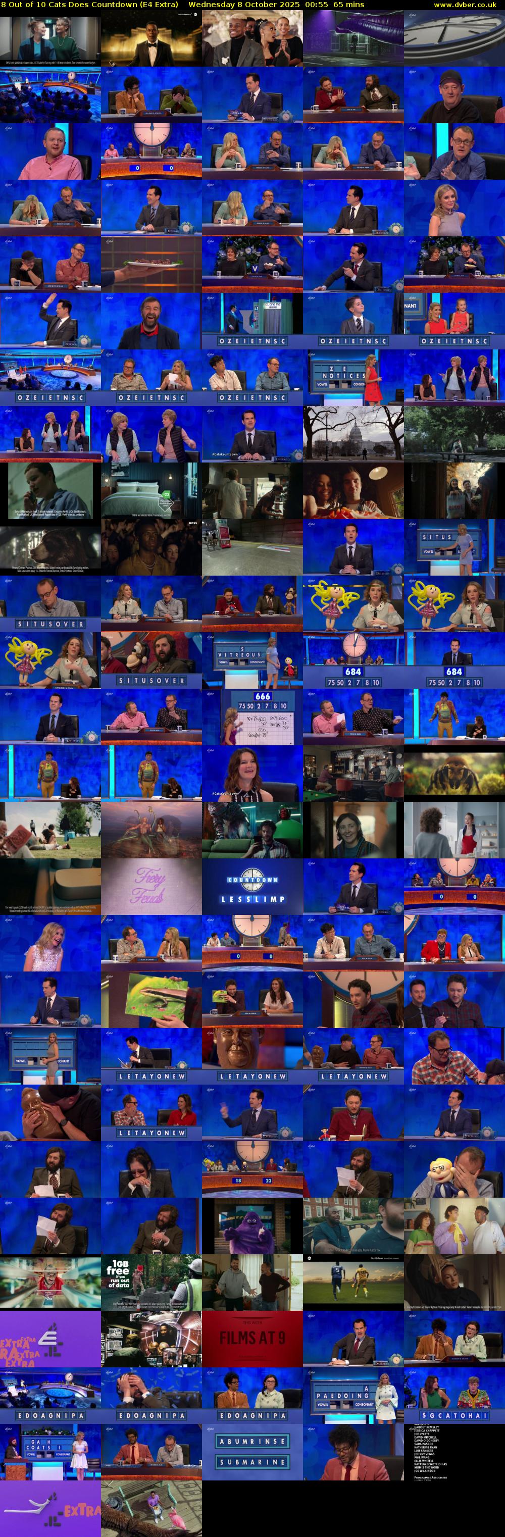 8 Out of 10 Cats Does Countdown (E4 Extra) Wednesday 8 October 2025 00:55 - 02:00
