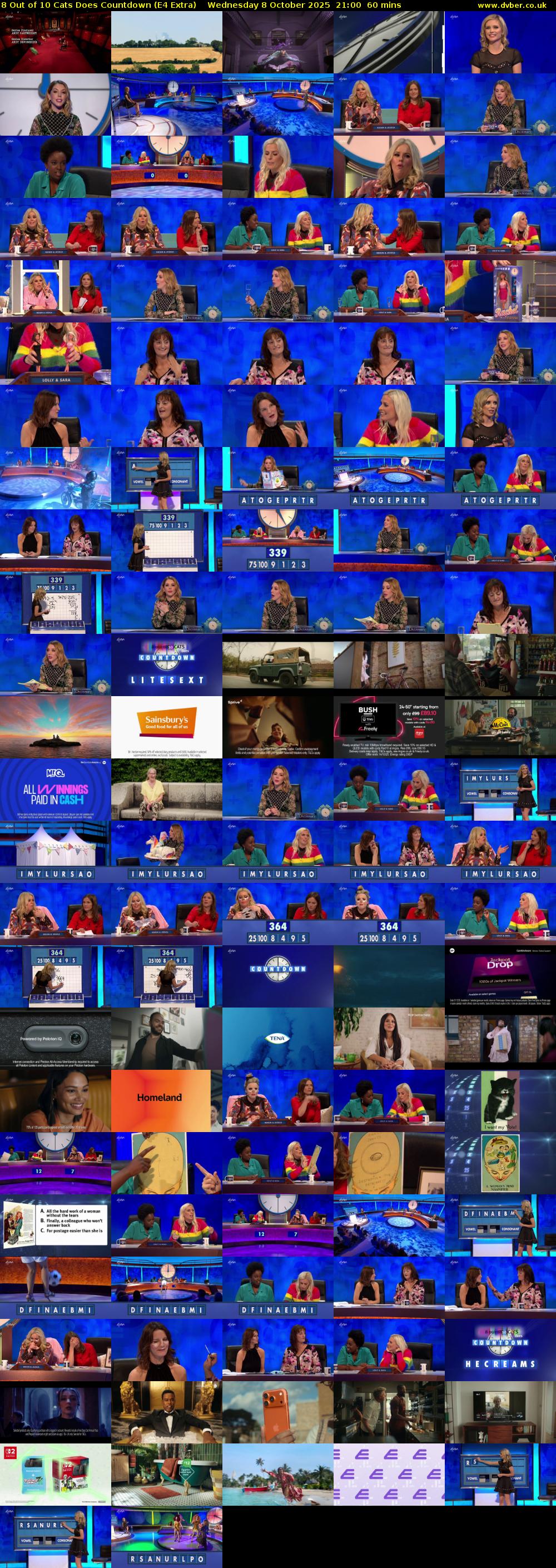 8 Out of 10 Cats Does Countdown (E4 Extra) Wednesday 8 October 2025 21:00 - 22:00