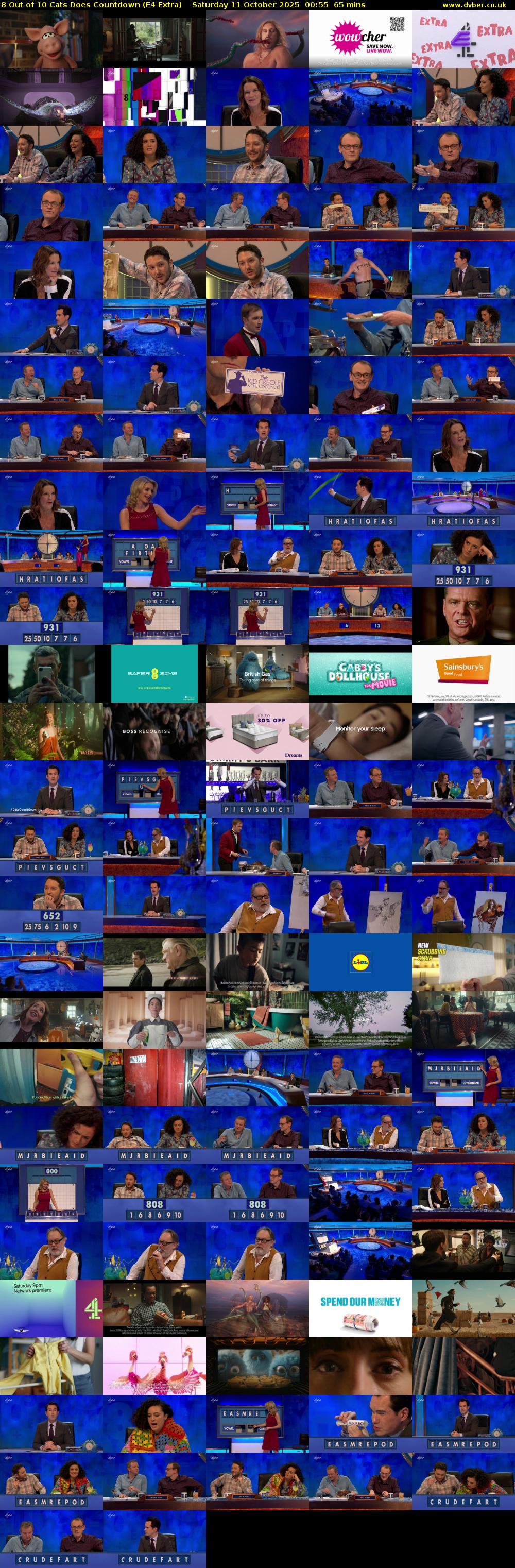 8 Out of 10 Cats Does Countdown (E4 Extra) Saturday 11 October 2025 00:55 - 02:00