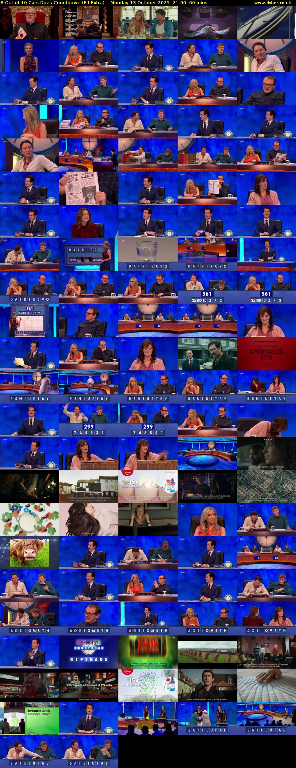 8 Out of 10 Cats Does Countdown (E4 Extra) Monday 13 October 2025 21:00 - 22:00