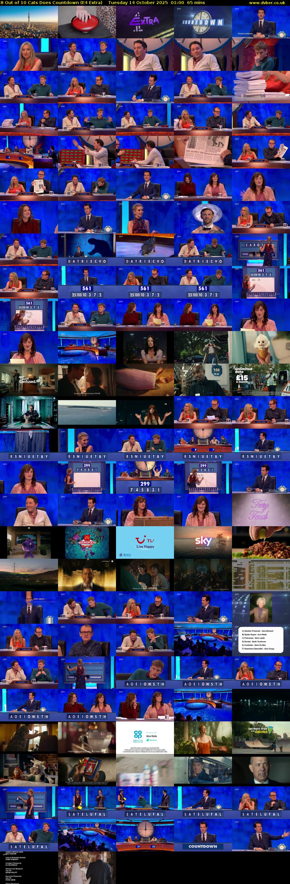 8 Out of 10 Cats Does Countdown (E4 Extra) Tuesday 14 October 2025 01:00 - 02:05