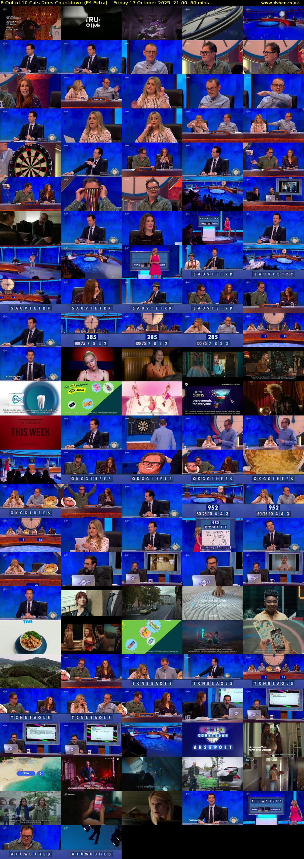 8 Out of 10 Cats Does Countdown (E4 Extra) Friday 17 October 2025 21:00 - 22:00