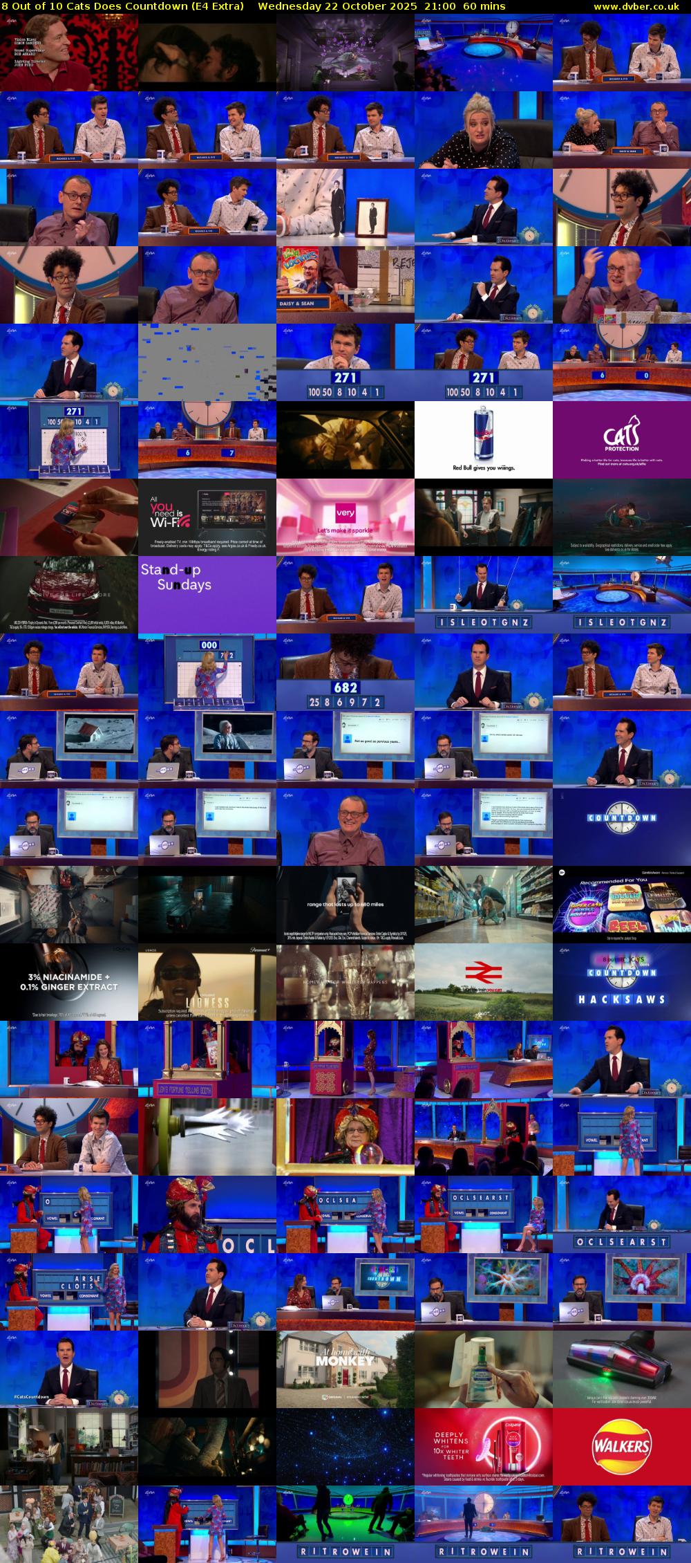 8 Out of 10 Cats Does Countdown (E4 Extra) Wednesday 22 October 2025 21:00 - 22:00