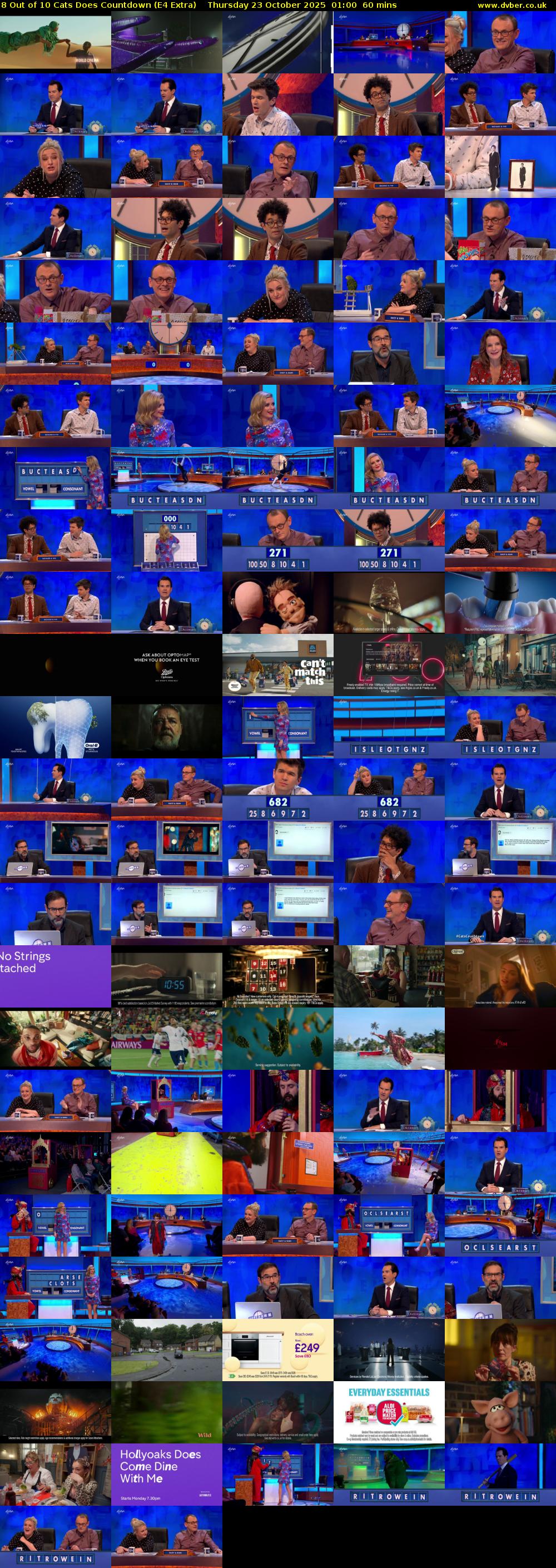 8 Out of 10 Cats Does Countdown (E4 Extra) Thursday 23 October 2025 01:00 - 02:00
