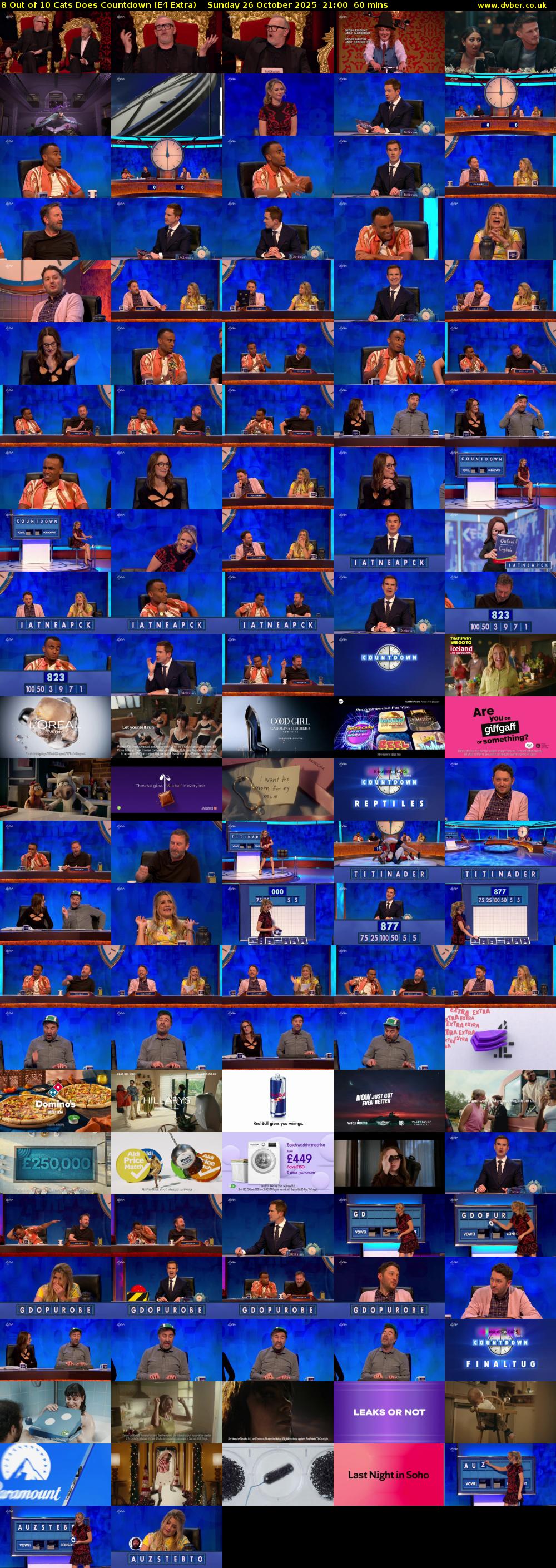 8 Out of 10 Cats Does Countdown (E4 Extra) Sunday 26 October 2025 21:00 - 22:00