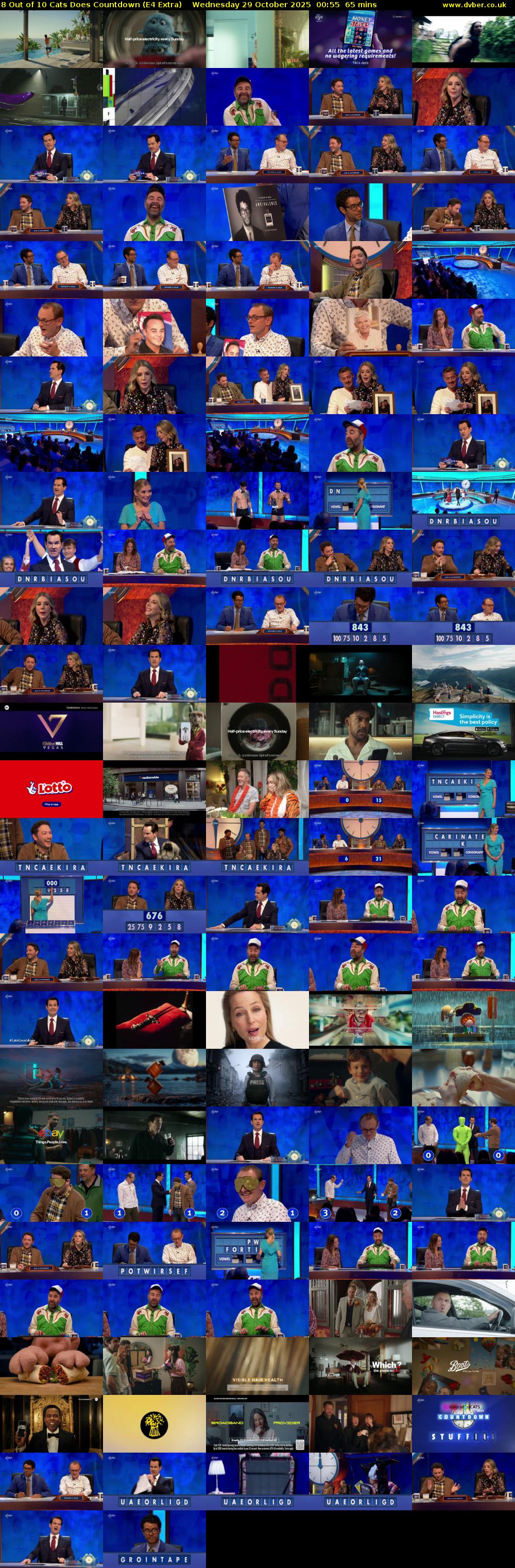 8 Out of 10 Cats Does Countdown (E4 Extra) Wednesday 29 October 2025 00:55 - 02:00