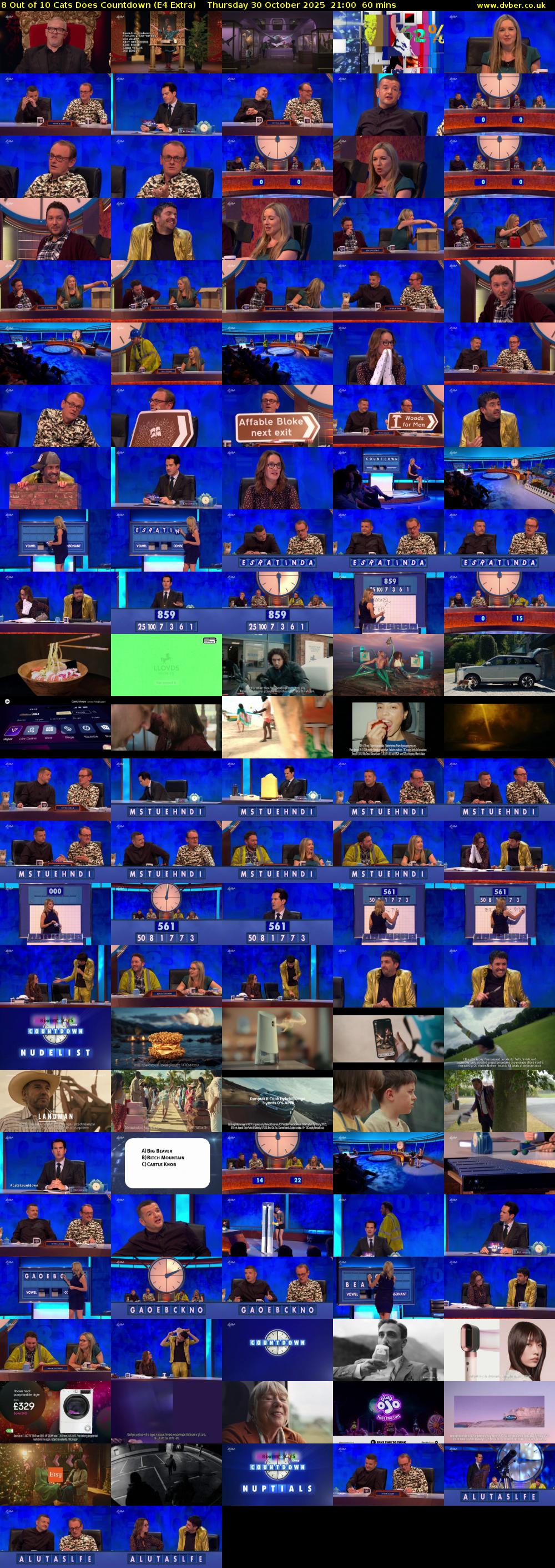 8 Out of 10 Cats Does Countdown (E4 Extra) Thursday 30 October 2025 21:00 - 22:00