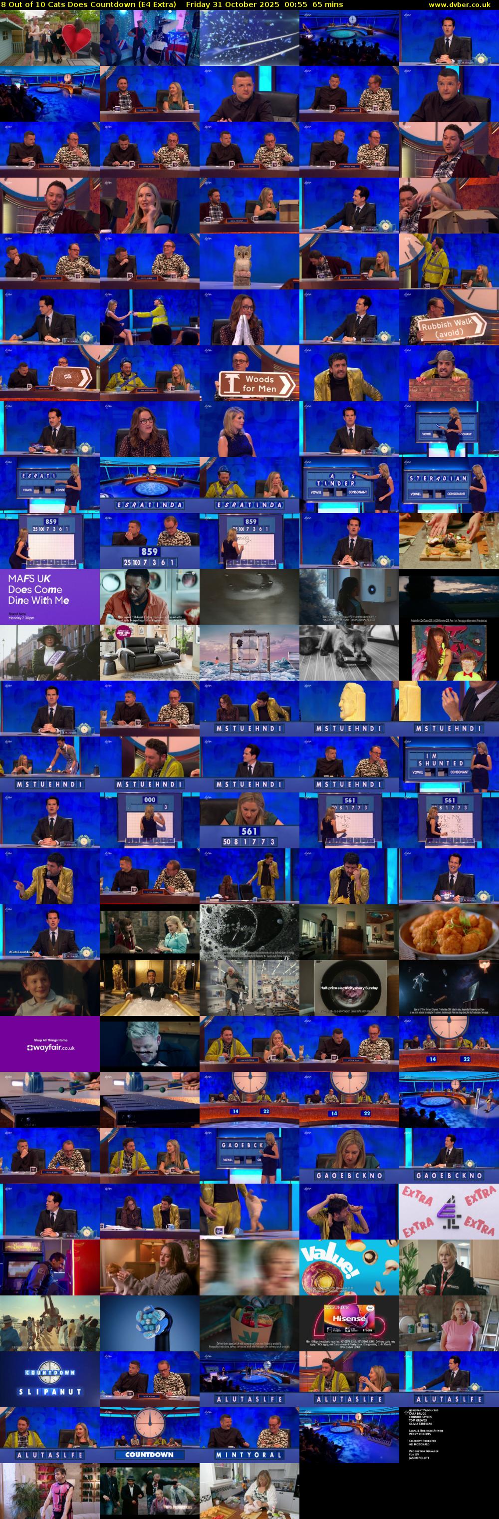 8 Out of 10 Cats Does Countdown (E4 Extra) Friday 31 October 2025 00:55 - 02:00