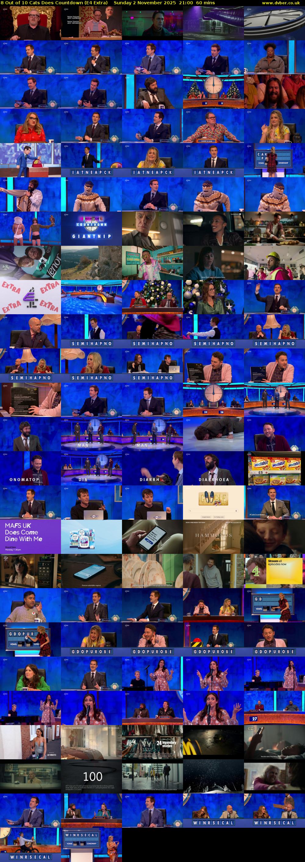 8 Out of 10 Cats Does Countdown (E4 Extra) Sunday 2 November 2025 21:00 - 22:00