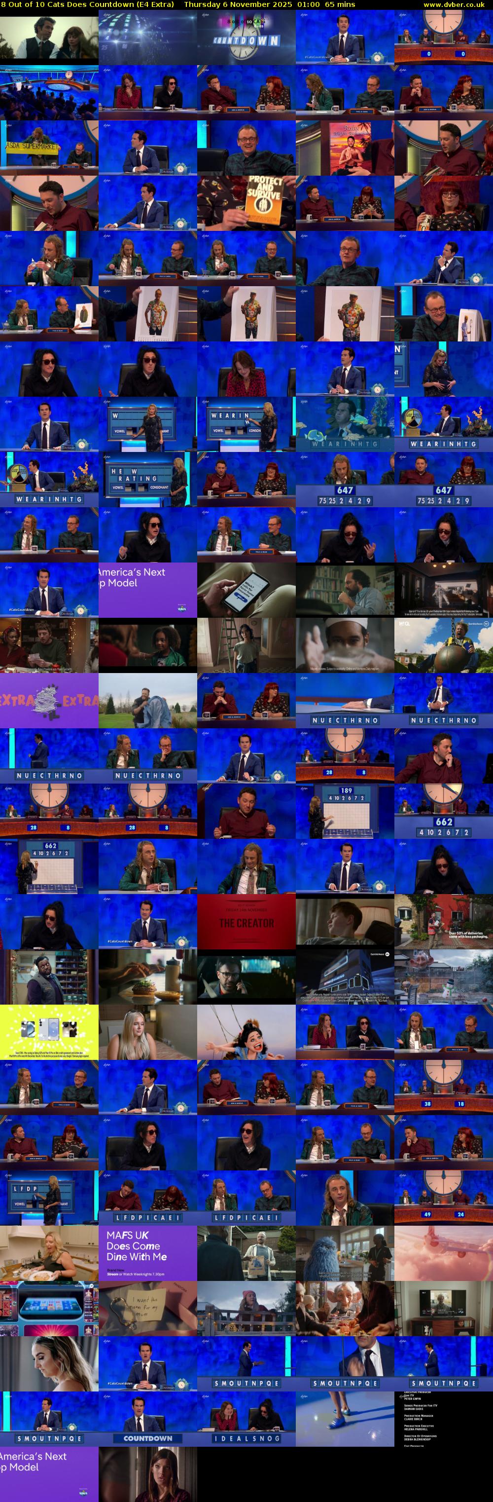 8 Out of 10 Cats Does Countdown (E4 Extra) Thursday 6 November 2025 01:00 - 02:05