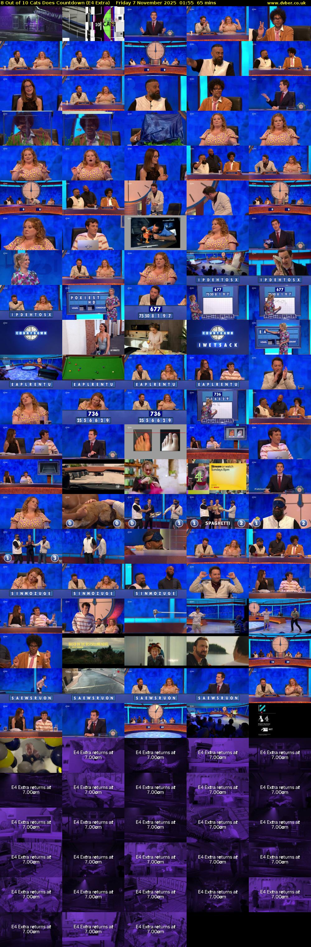 8 Out of 10 Cats Does Countdown (E4 Extra) Friday 7 November 2025 01:55 - 03:00