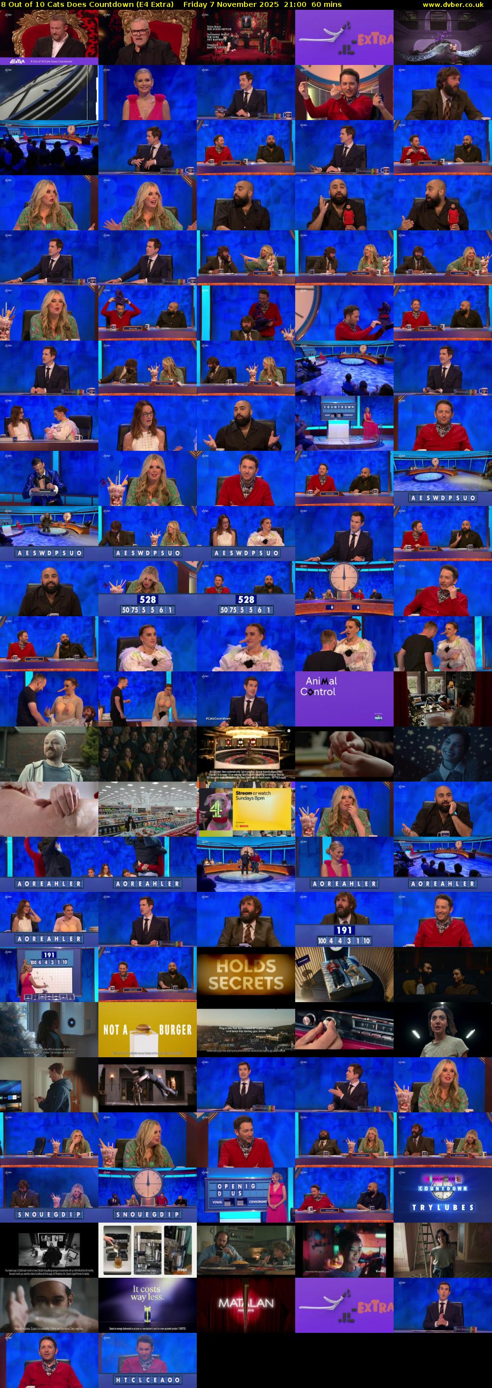 8 Out of 10 Cats Does Countdown (E4 Extra) Friday 7 November 2025 21:00 - 22:00