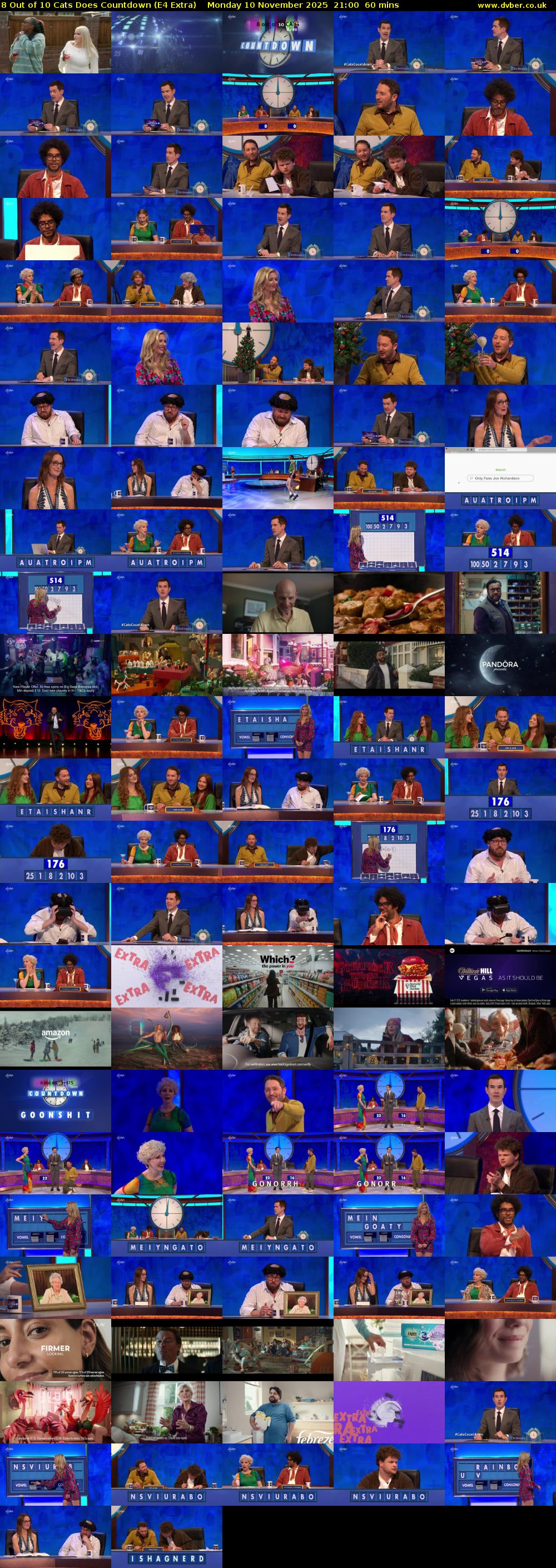 8 Out of 10 Cats Does Countdown (E4 Extra) Monday 10 November 2025 21:00 - 22:00