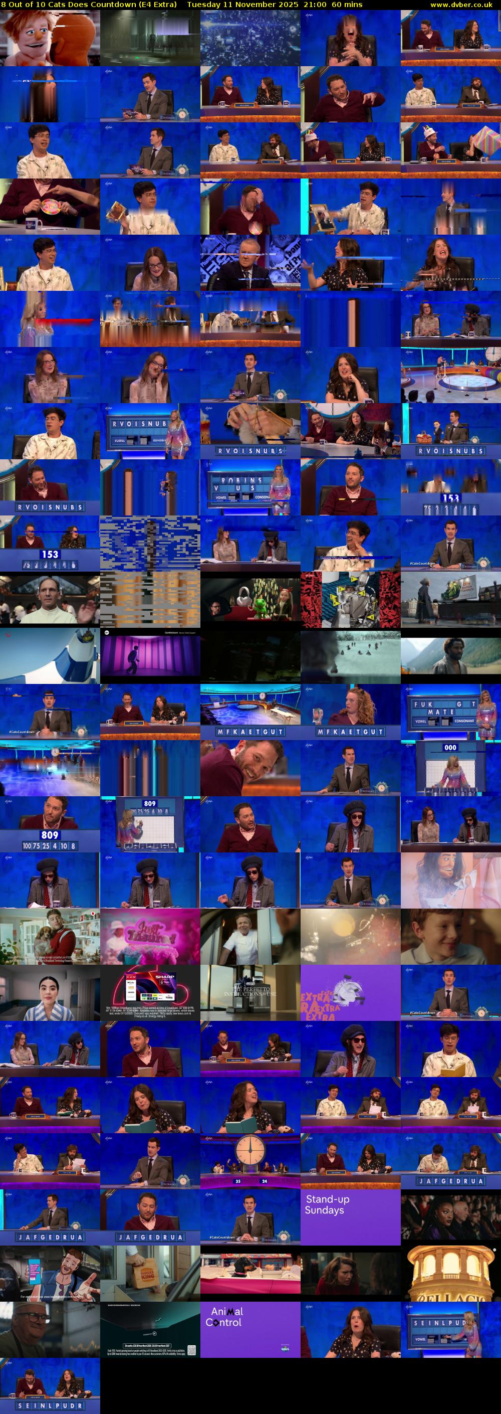 8 Out of 10 Cats Does Countdown (E4 Extra) Tuesday 11 November 2025 21:00 - 22:00