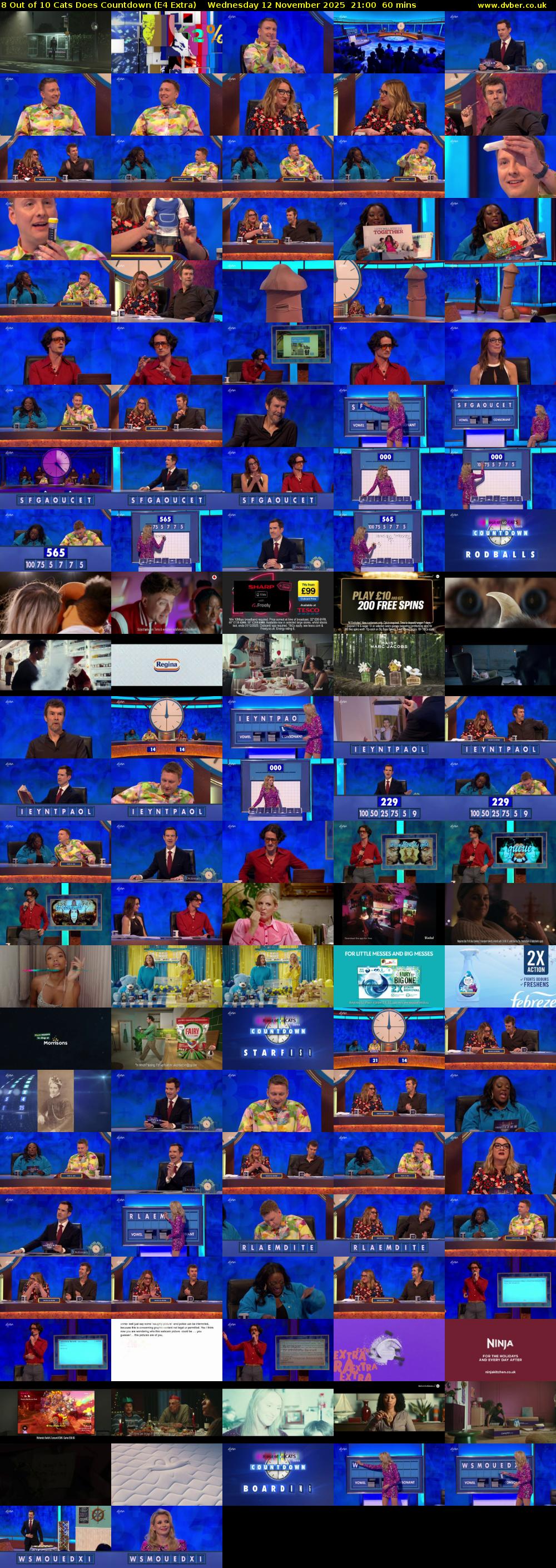 8 Out of 10 Cats Does Countdown (E4 Extra) Wednesday 12 November 2025 21:00 - 22:00