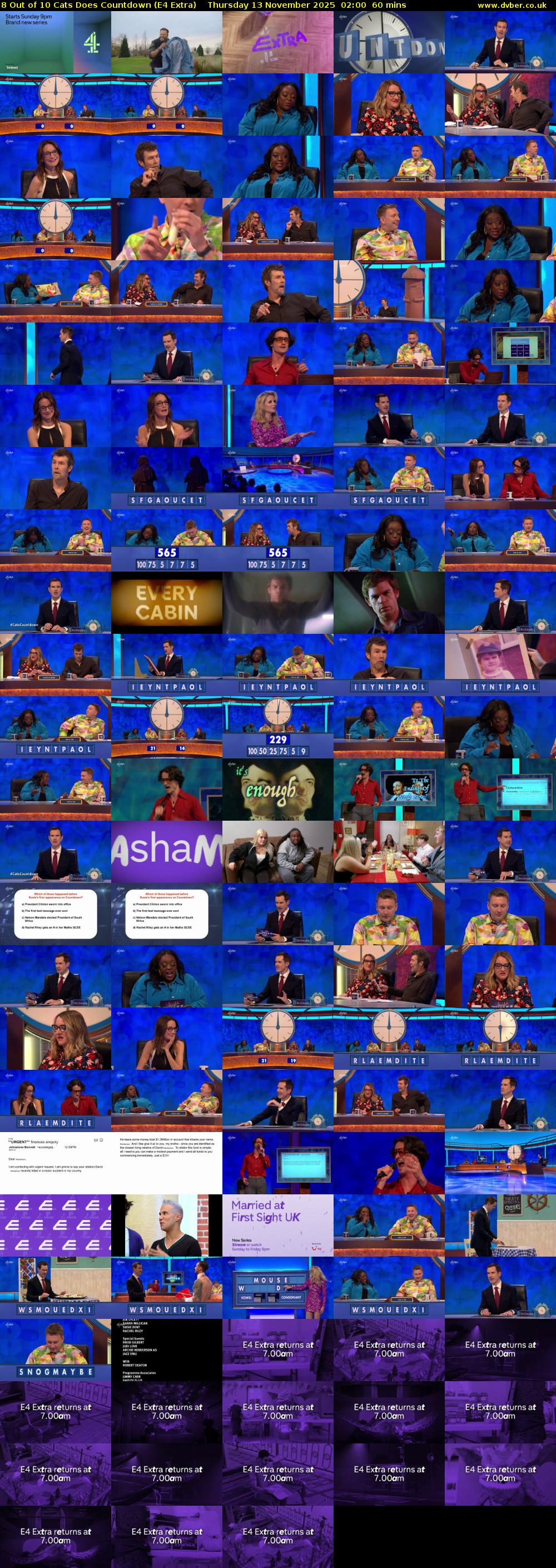 8 Out of 10 Cats Does Countdown (E4 Extra) Thursday 13 November 2025 02:00 - 03:00