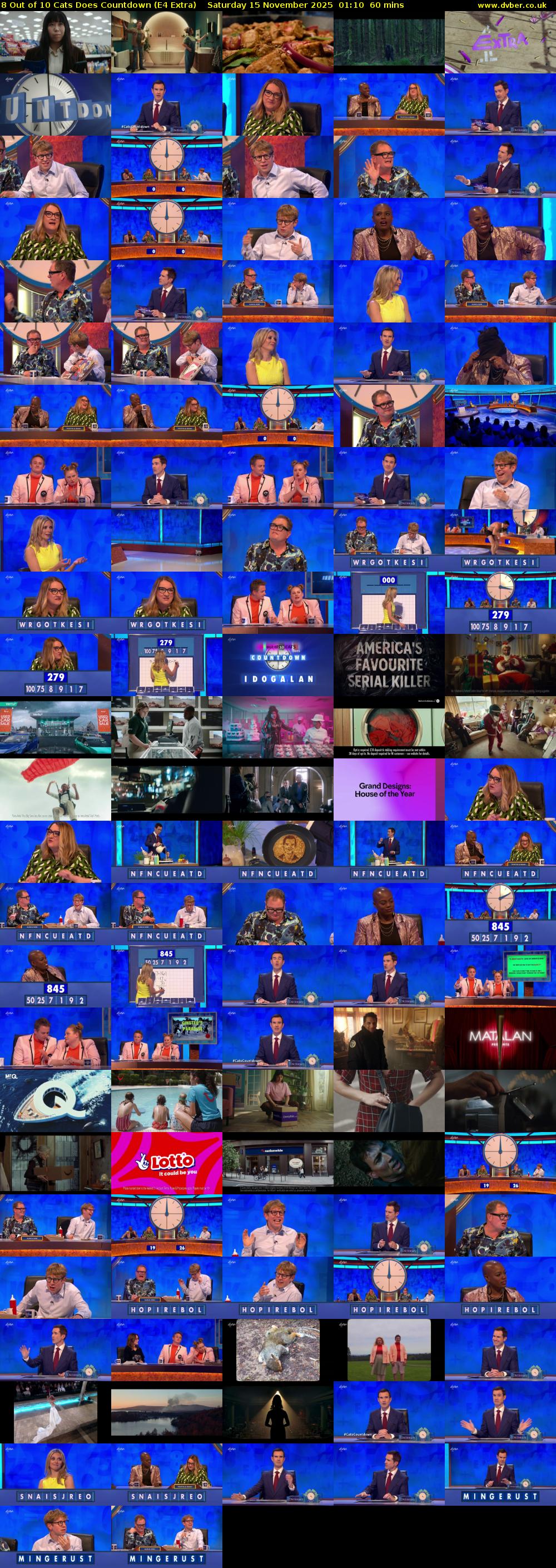 8 Out of 10 Cats Does Countdown (E4 Extra) Saturday 15 November 2025 01:10 - 02:10