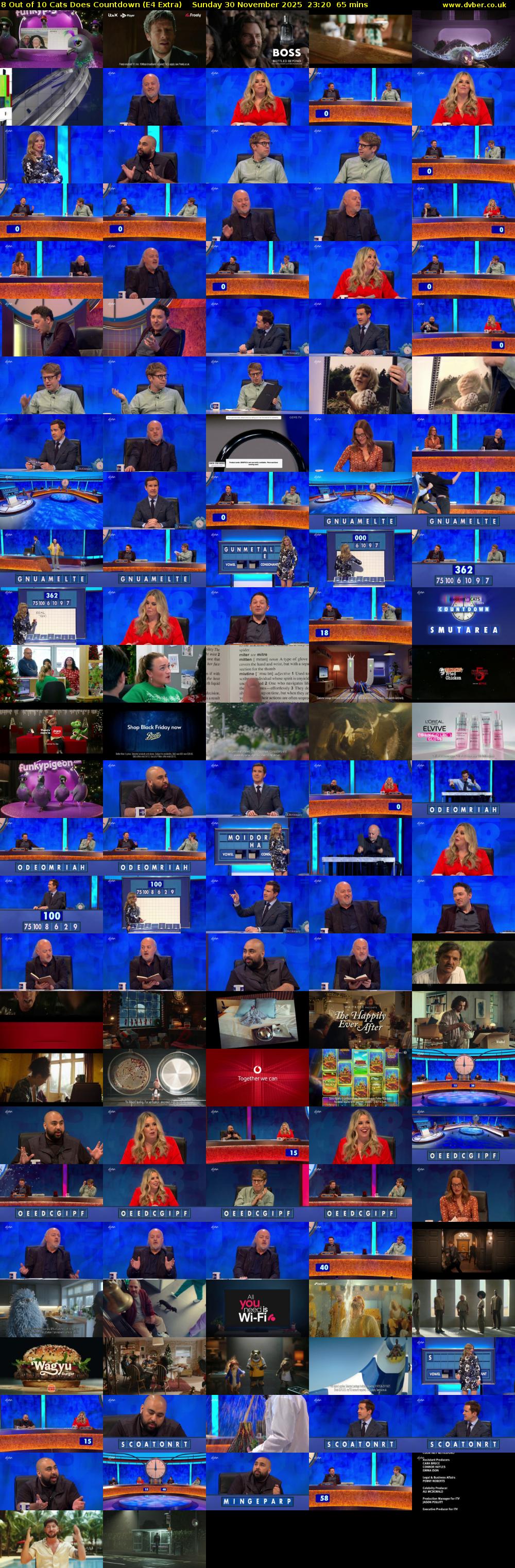 8 Out of 10 Cats Does Countdown (E4 Extra) Sunday 30 November 2025 23:20 - 00:25