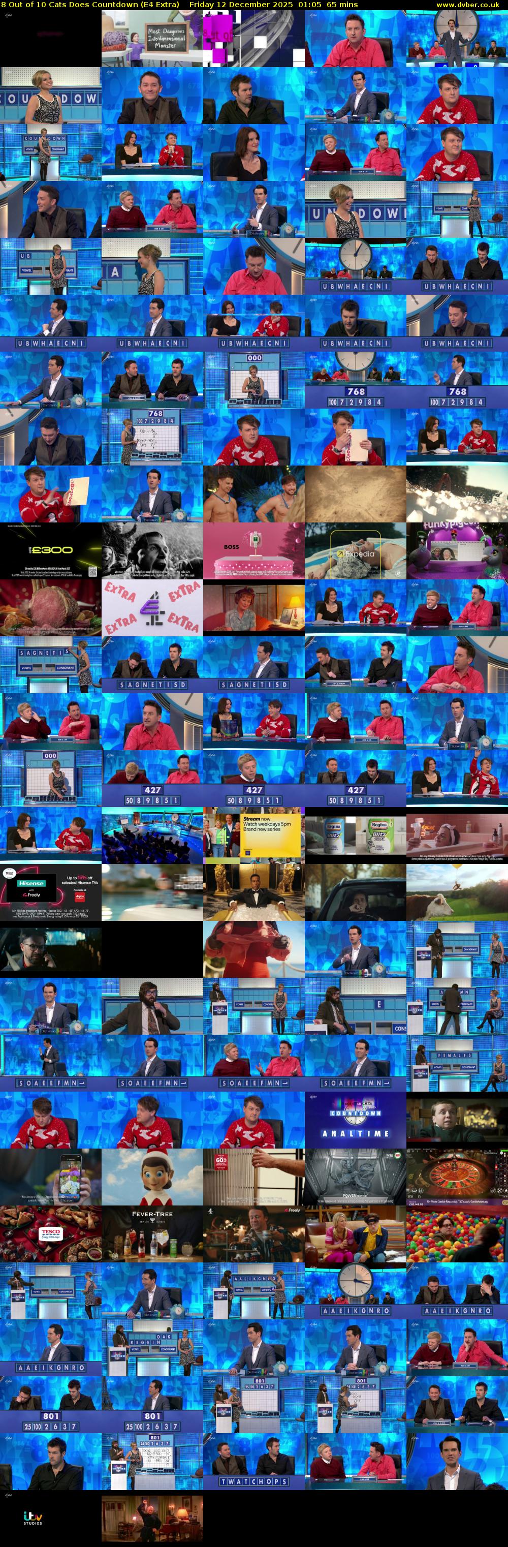 8 Out of 10 Cats Does Countdown (E4 Extra) Friday 12 December 2025 01:05 - 02:10