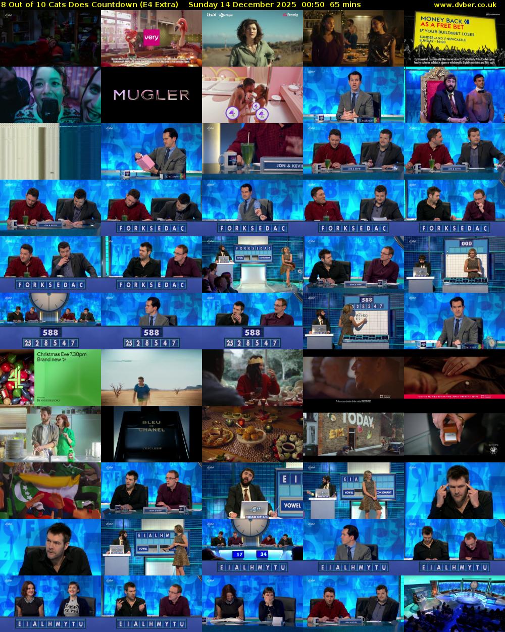 8 Out of 10 Cats Does Countdown (E4 Extra) Sunday 14 December 2025 00:50 - 01:55