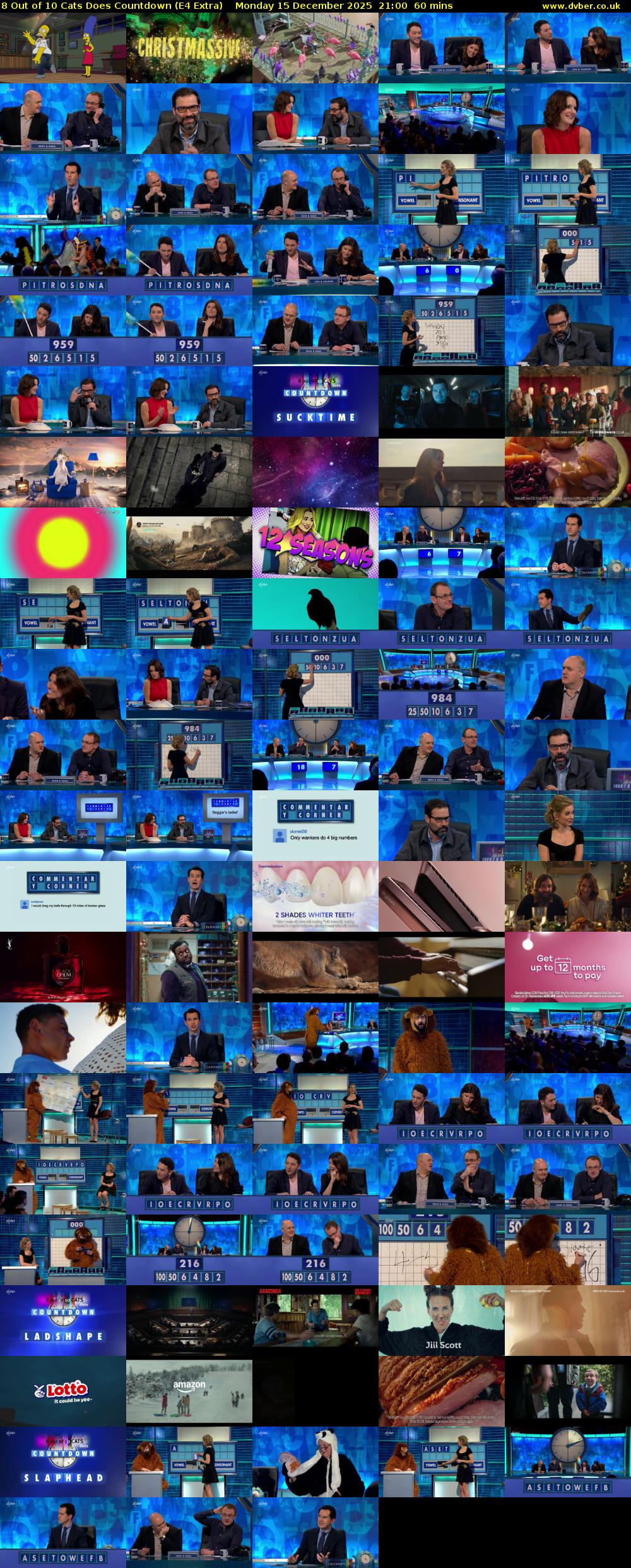 8 Out of 10 Cats Does Countdown (E4 Extra) Monday 15 December 2025 21:00 - 22:00