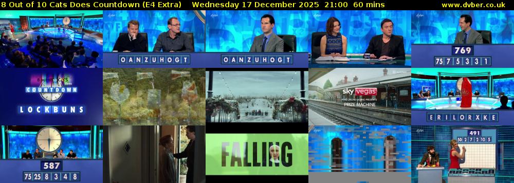 8 Out of 10 Cats Does Countdown (E4 Extra) Wednesday 17 December 2025 21:00 - 22:00