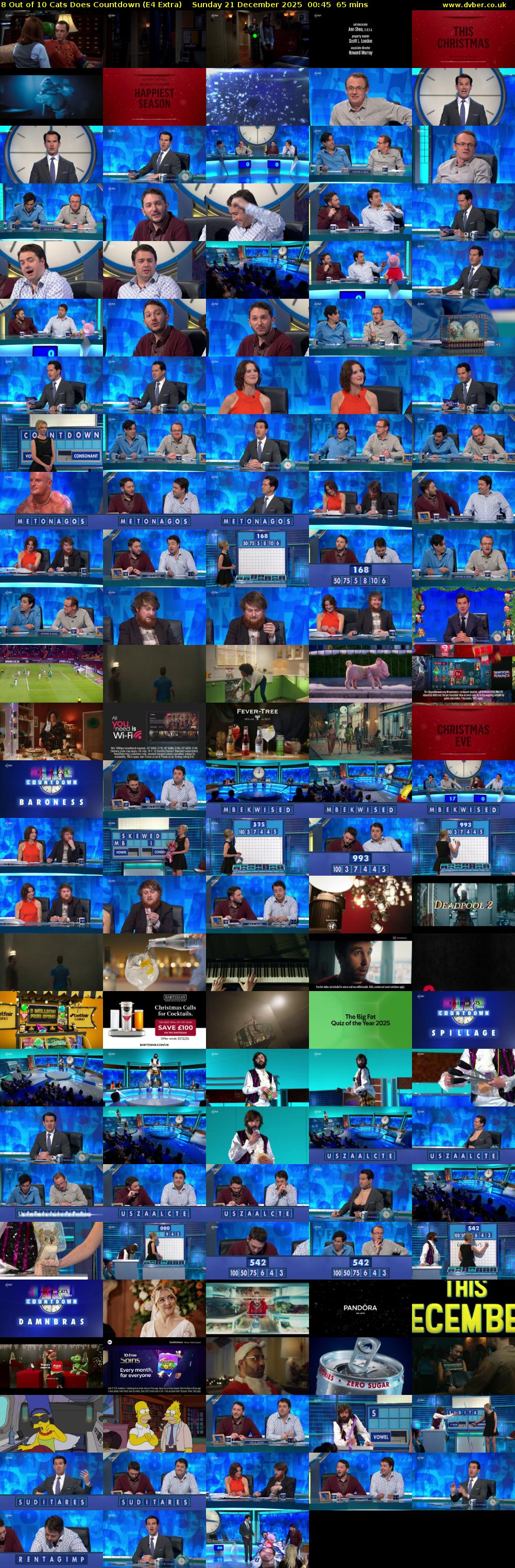 8 Out of 10 Cats Does Countdown (E4 Extra) Sunday 21 December 2025 00:45 - 01:50