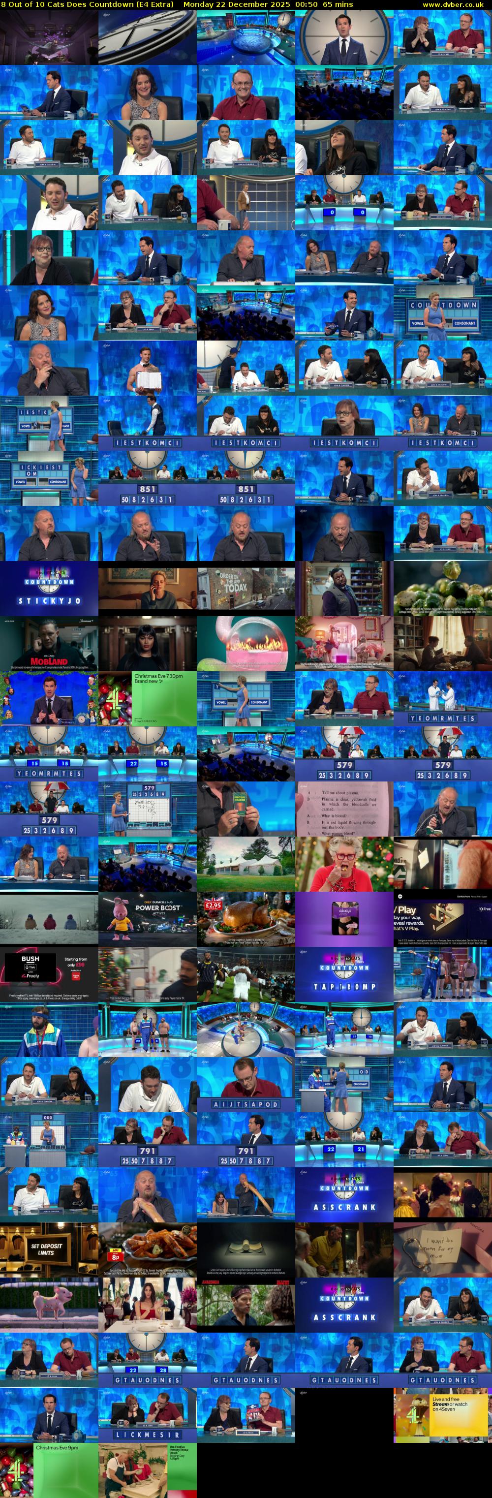 8 Out of 10 Cats Does Countdown (E4 Extra) Monday 22 December 2025 00:50 - 01:55