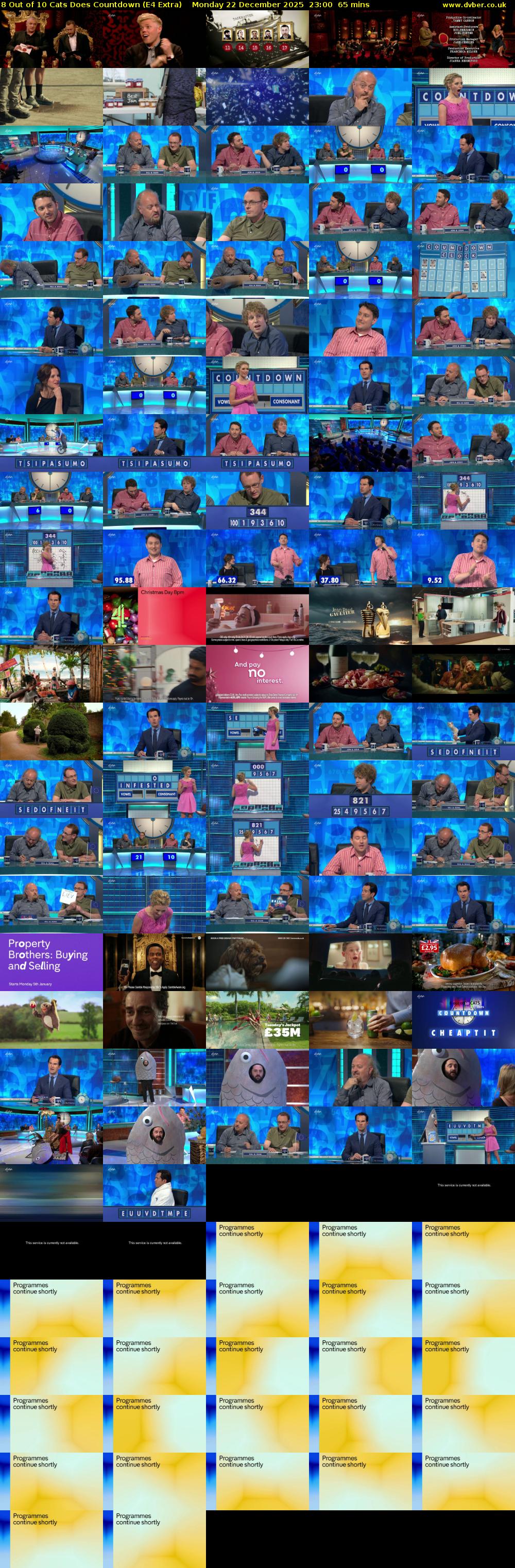 8 Out of 10 Cats Does Countdown (E4 Extra) Monday 22 December 2025 23:00 - 00:05