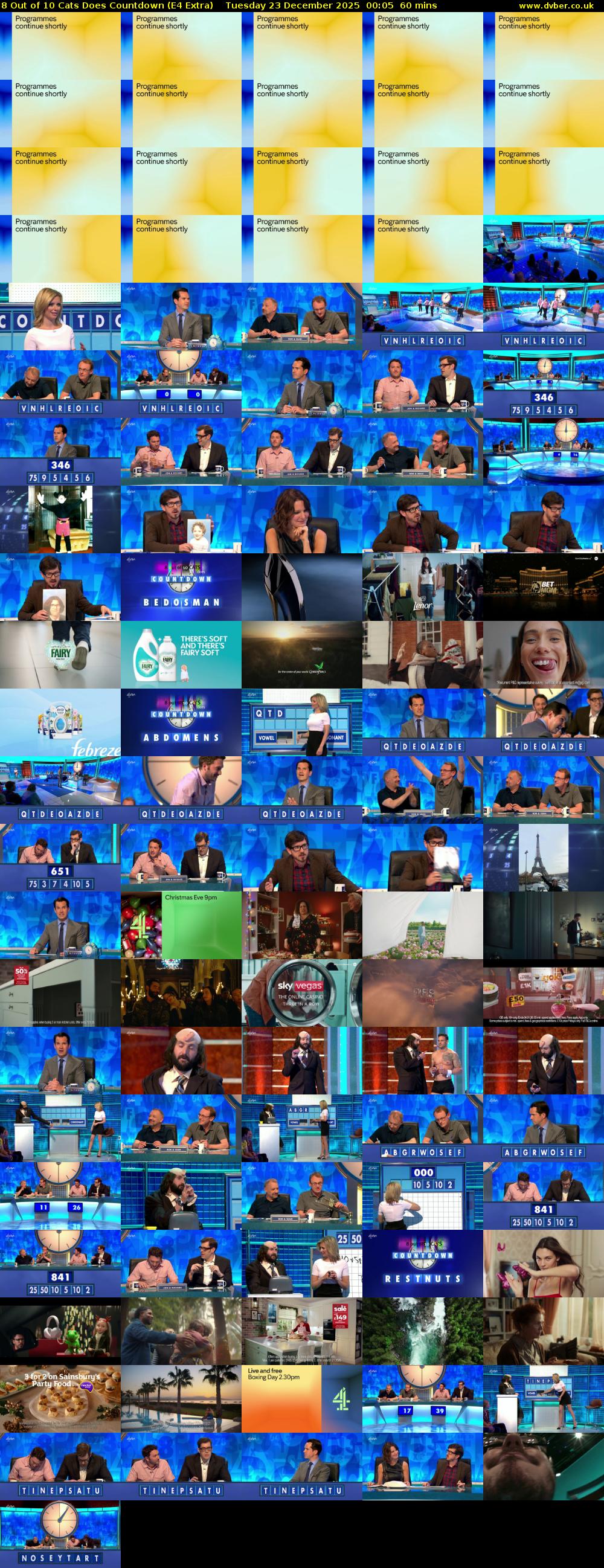 8 Out of 10 Cats Does Countdown (E4 Extra) Tuesday 23 December 2025 00:05 - 01:05