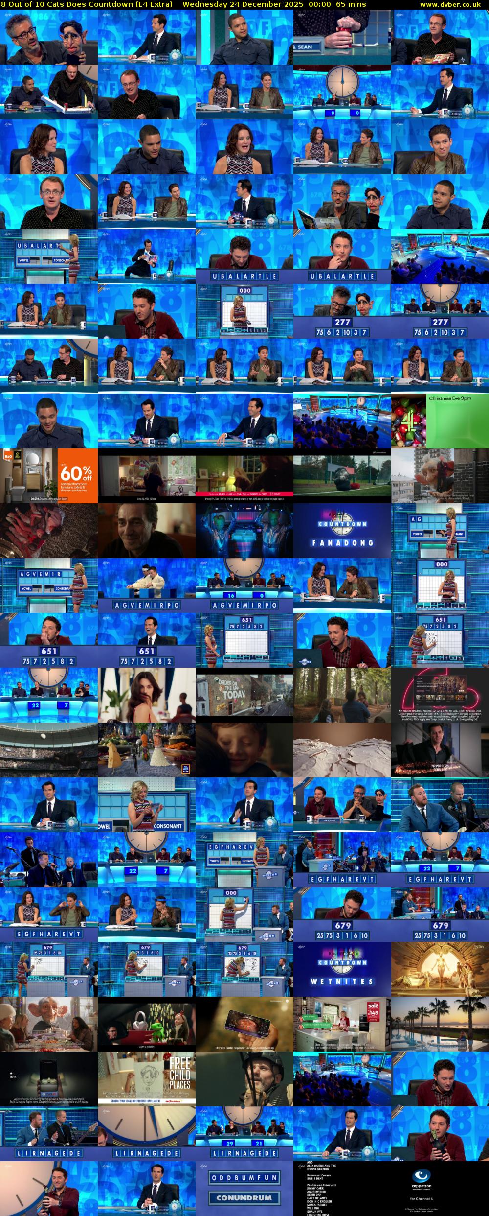 8 Out of 10 Cats Does Countdown (E4 Extra) Wednesday 24 December 2025 00:00 - 01:05