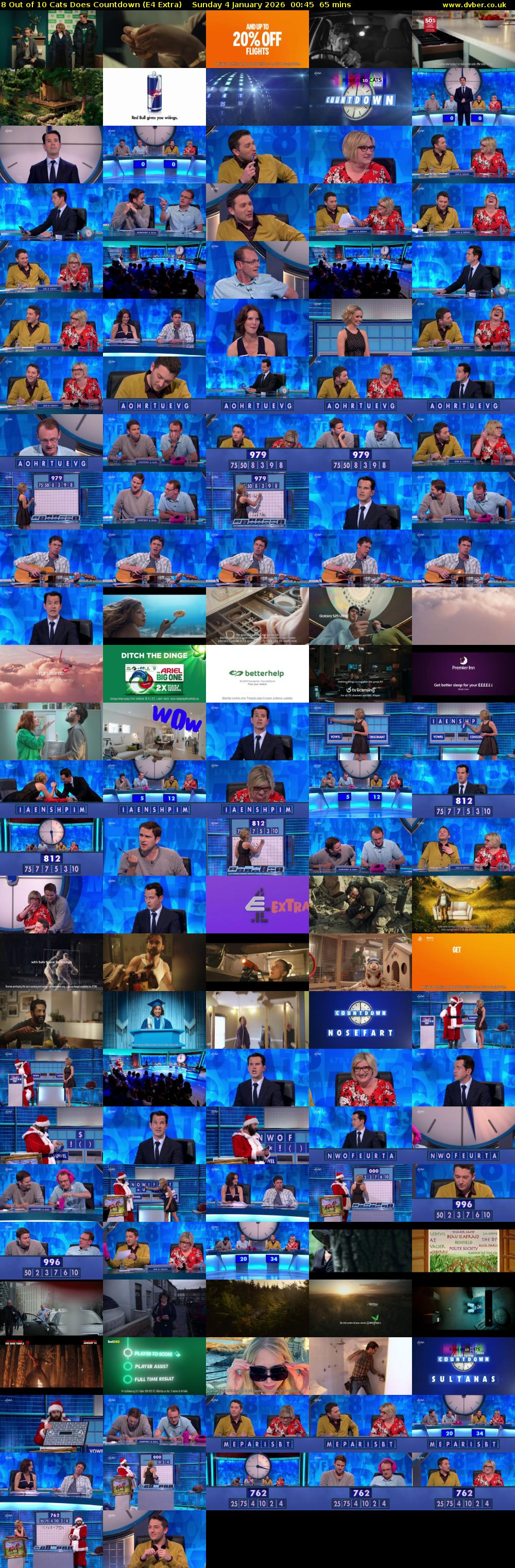 8 Out of 10 Cats Does Countdown (E4 Extra) Sunday 4 January 2026 00:45 - 01:50
