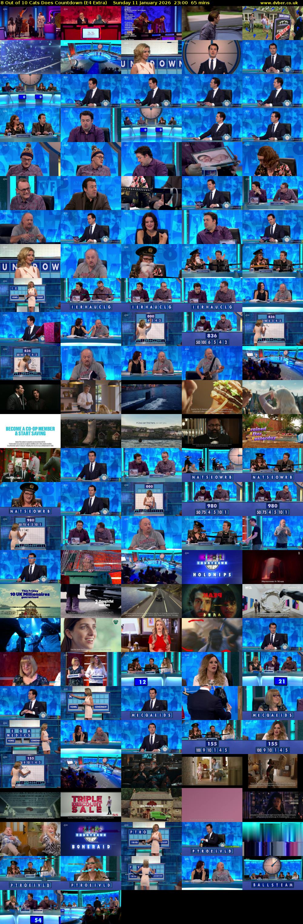 8 Out of 10 Cats Does Countdown (E4 Extra) Sunday 11 January 2026 23:00 - 00:05