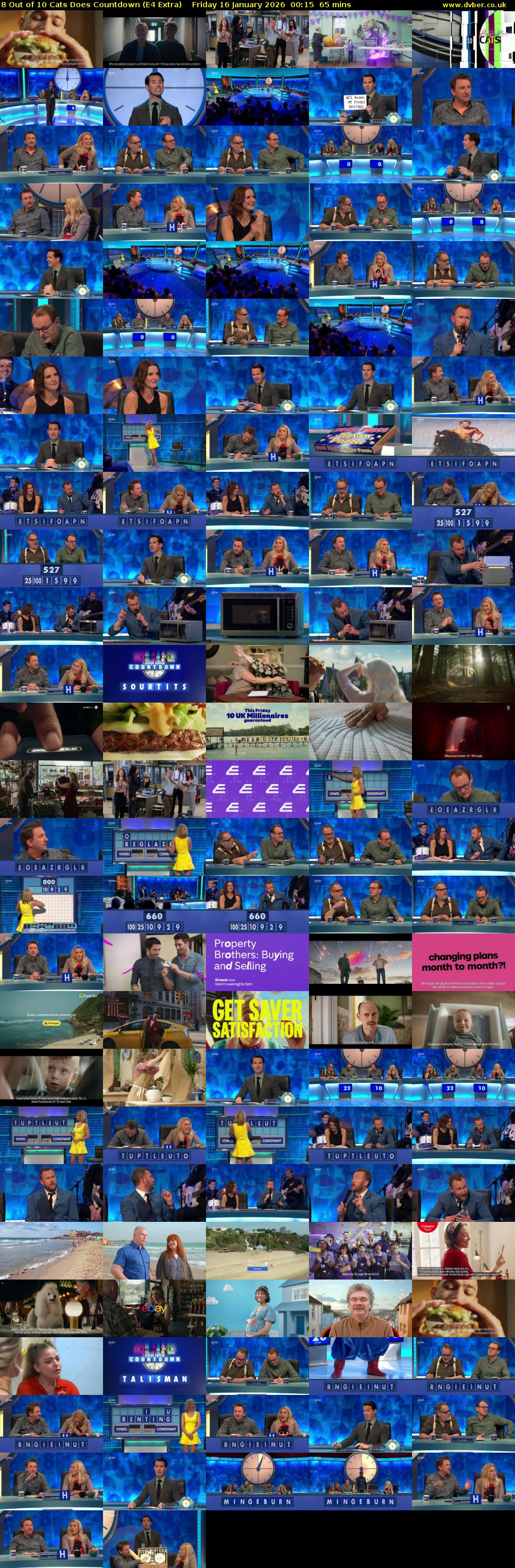 8 Out of 10 Cats Does Countdown (E4 Extra) Friday 16 January 2026 00:15 - 01:20