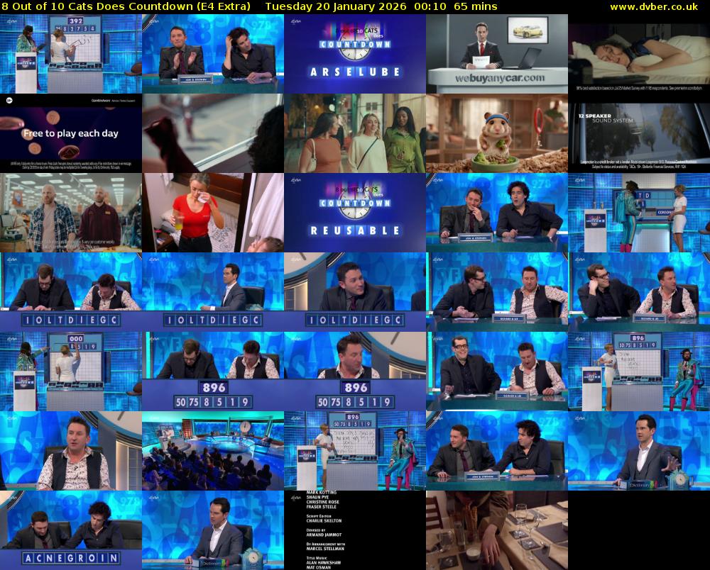 8 Out of 10 Cats Does Countdown (E4 Extra) Tuesday 20 January 2026 00:10 - 01:15
