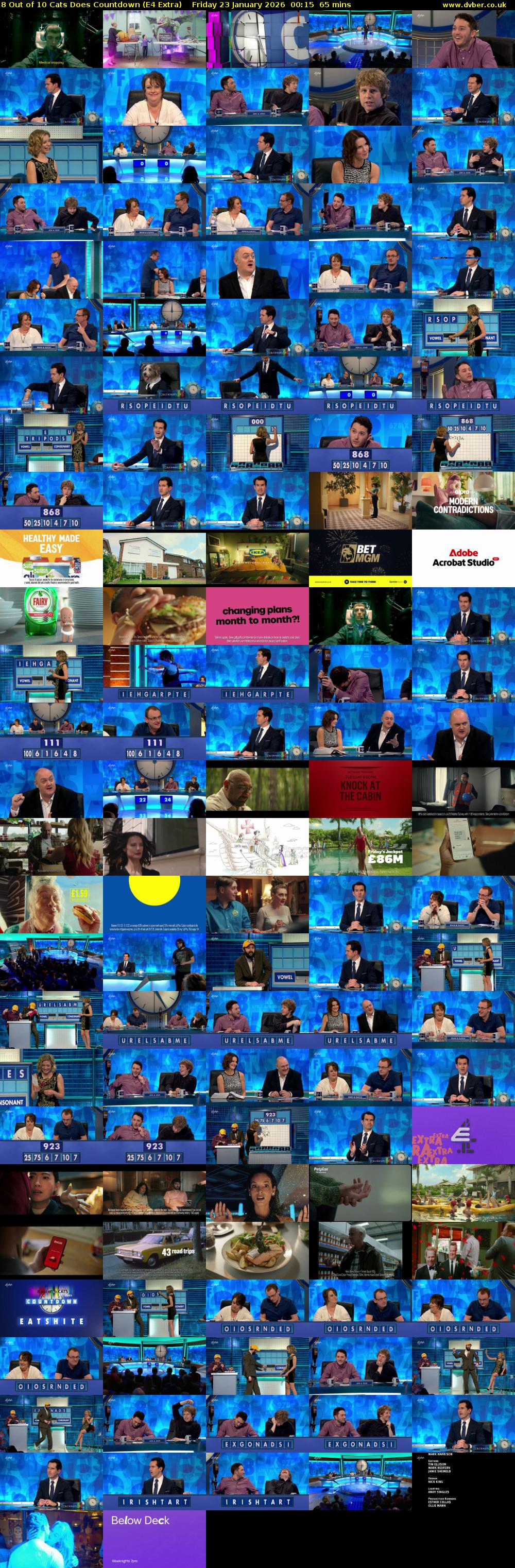 8 Out of 10 Cats Does Countdown (E4 Extra) Friday 23 January 2026 00:15 - 01:20