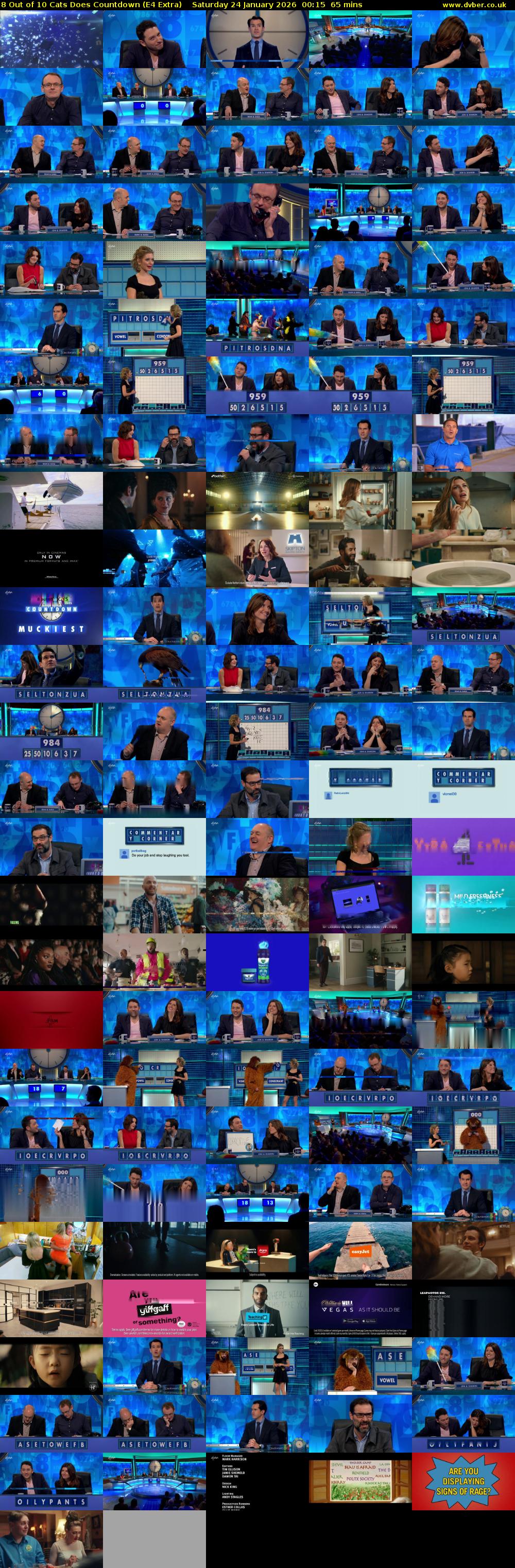 8 Out of 10 Cats Does Countdown (E4 Extra) Saturday 24 January 2026 00:15 - 01:20