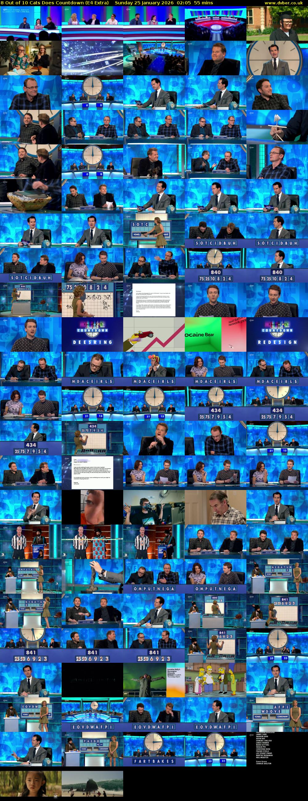 8 Out of 10 Cats Does Countdown (E4 Extra) Sunday 25 January 2026 02:05 - 03:00