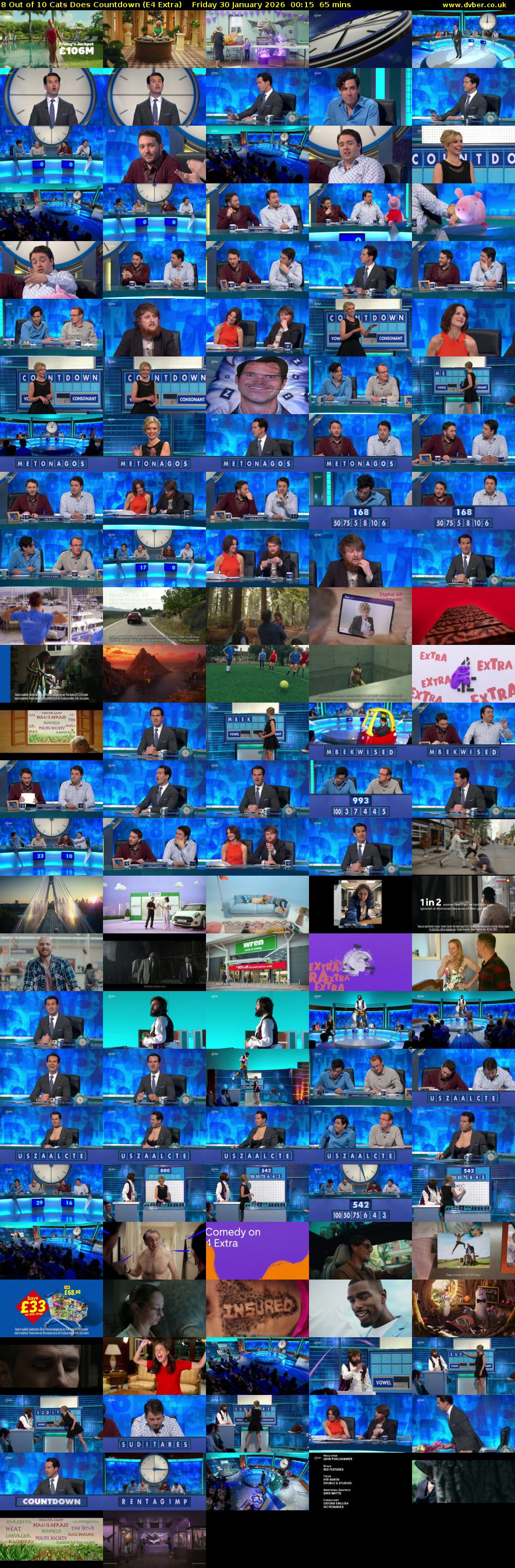 8 Out of 10 Cats Does Countdown (E4 Extra) Friday 30 January 2026 00:15 - 01:20