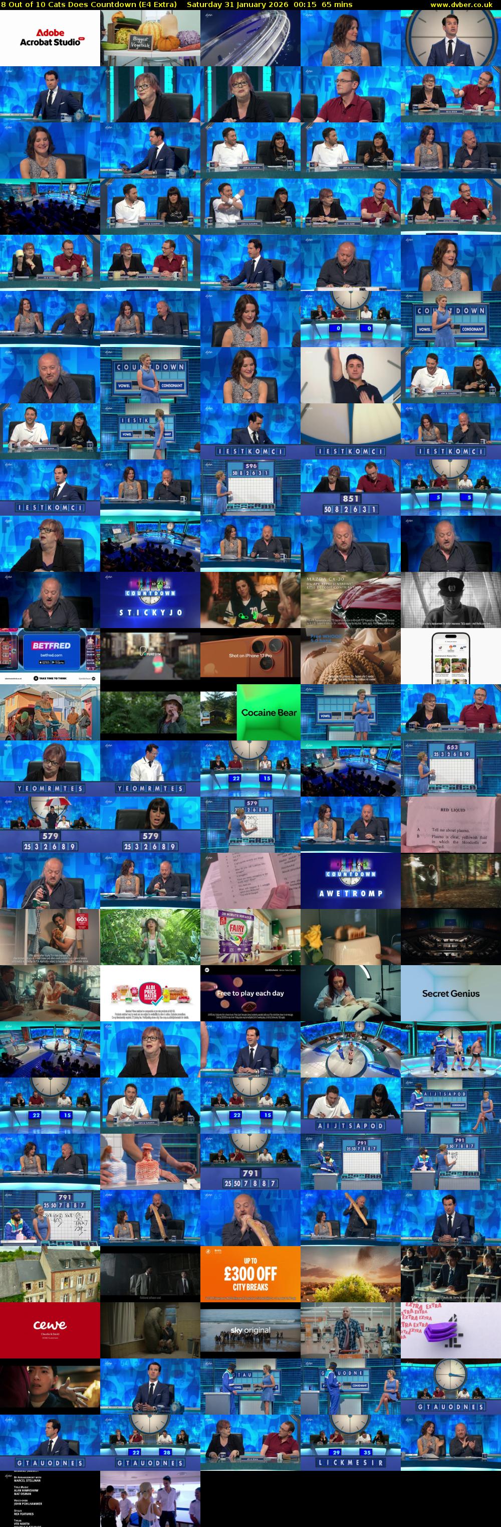 8 Out of 10 Cats Does Countdown (E4 Extra) Saturday 31 January 2026 00:15 - 01:20