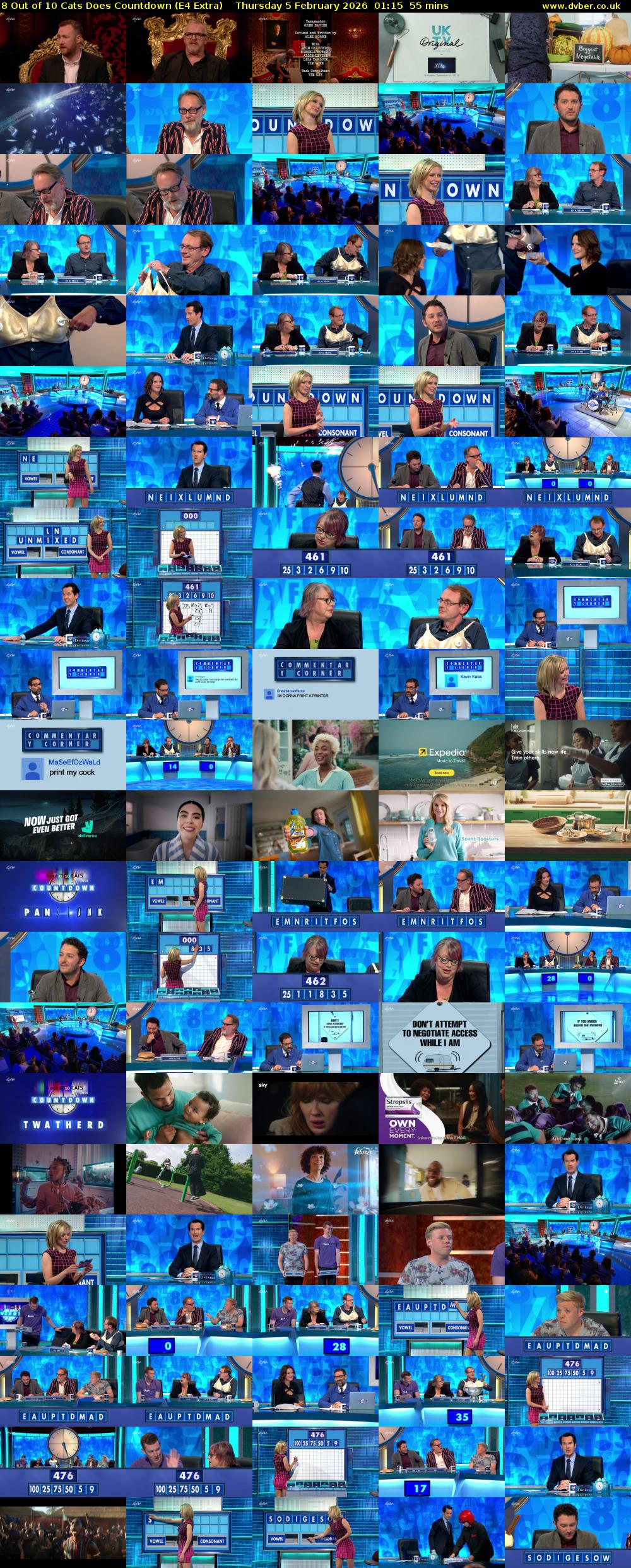 8 Out of 10 Cats Does Countdown (E4 Extra) Thursday 5 February 2026 01:15 - 02:10