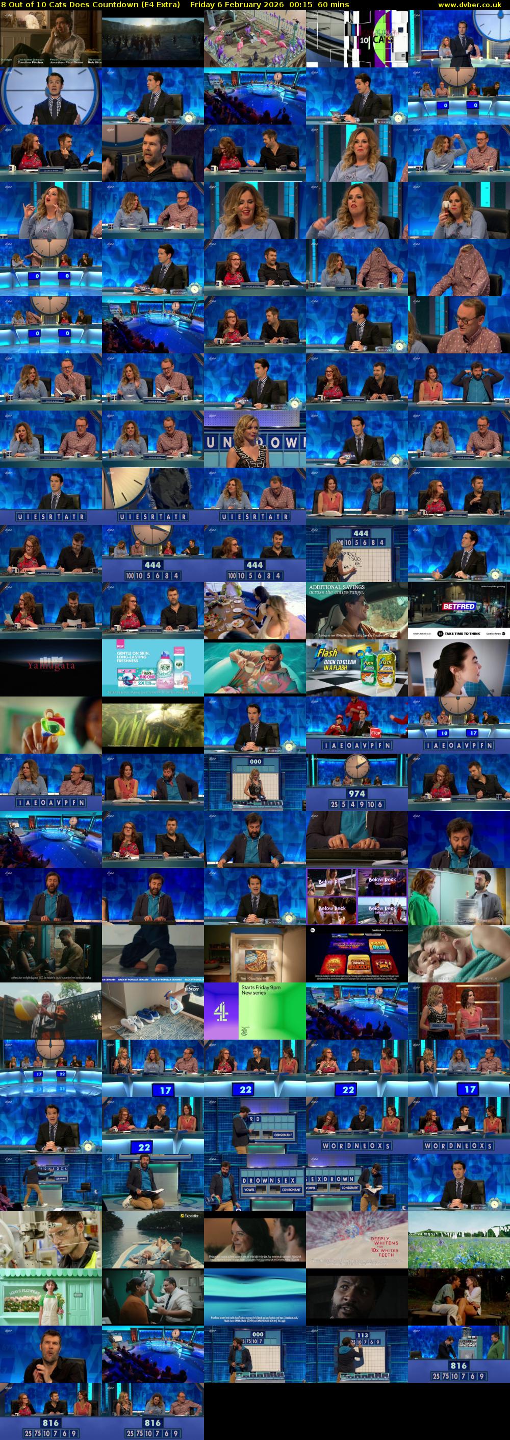 8 Out of 10 Cats Does Countdown (E4 Extra) Friday 6 February 2026 00:15 - 01:15